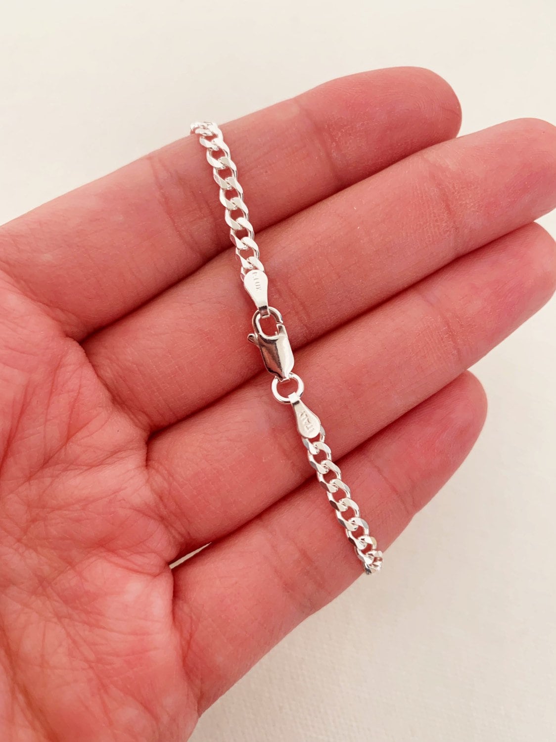 Sterling Silver 3.5mm Curb Anklet