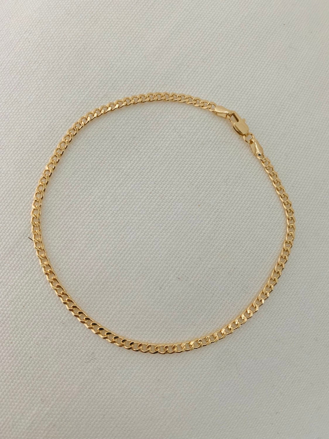 Gold Filled 3.5mm Curb Anklet