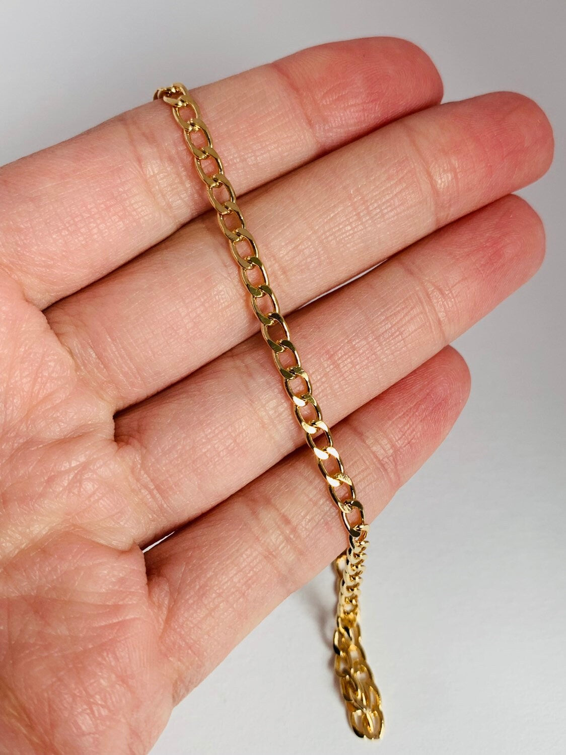 Gold Filled Curb Chain Anklet, Gold Layering Anklet, Gold Chain Anklet, Curb Chain Anklet 18kt, Dainty Chain Bracelet, Anklets