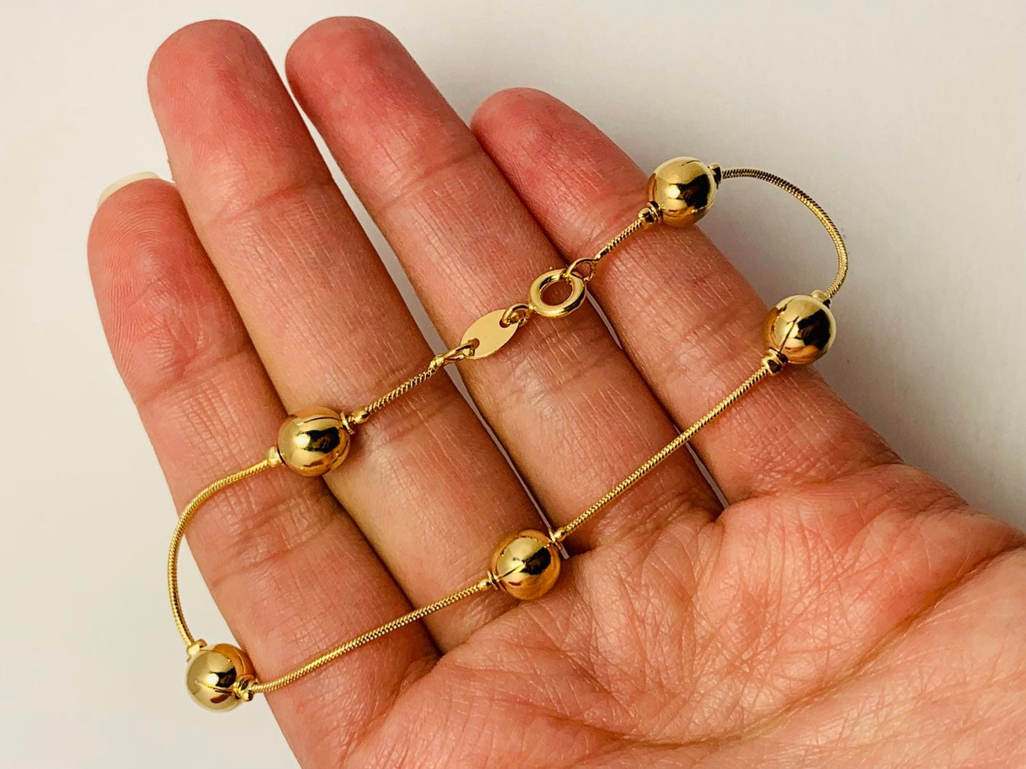 Gold Filled Snake Ball Bracelet