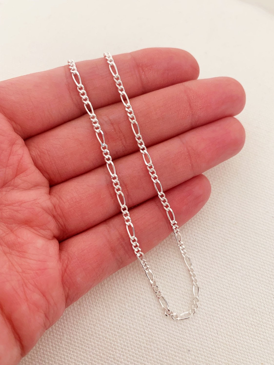 Sterling Silver 2.5mm Figaro Anklet