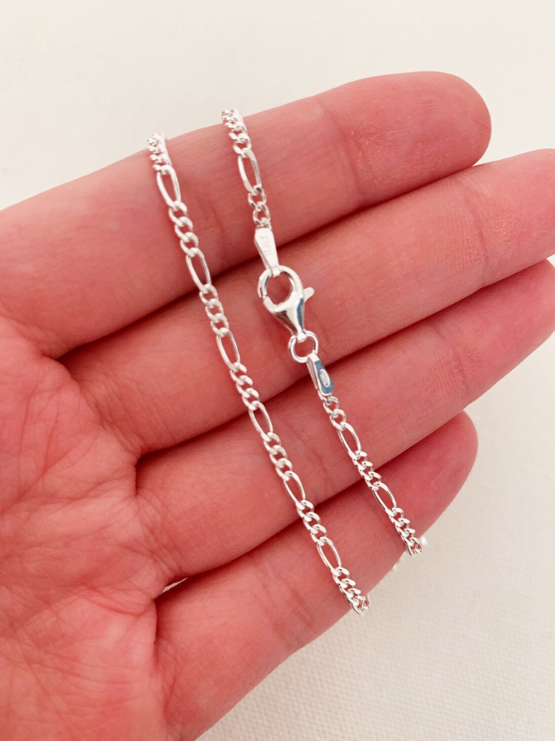 Sterling Silver 2.5mm Figaro Anklet