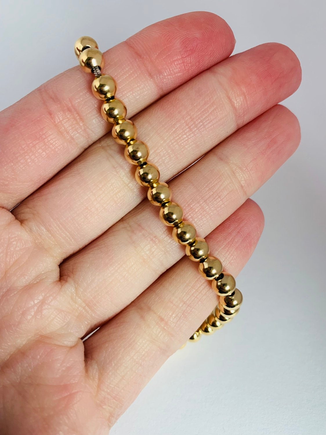 Gold Filled 6mm Beaded Chain Anklet