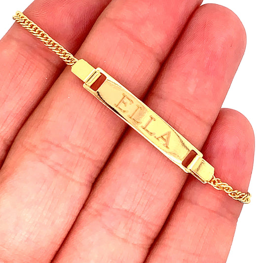 Gold Filled Engraved Baby ID Bracelet