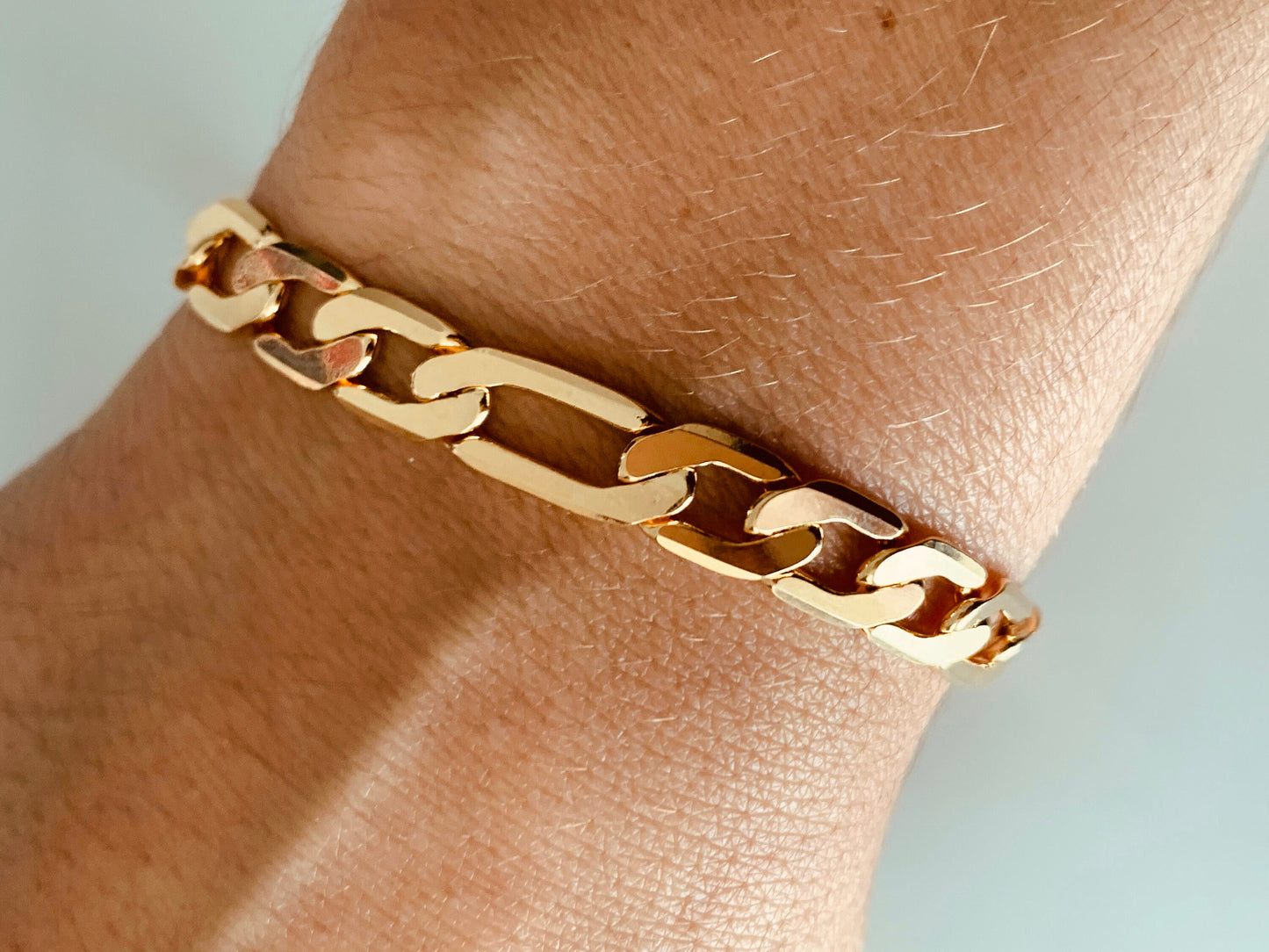 Gold Filled 7.5mm Figaro Bracelet