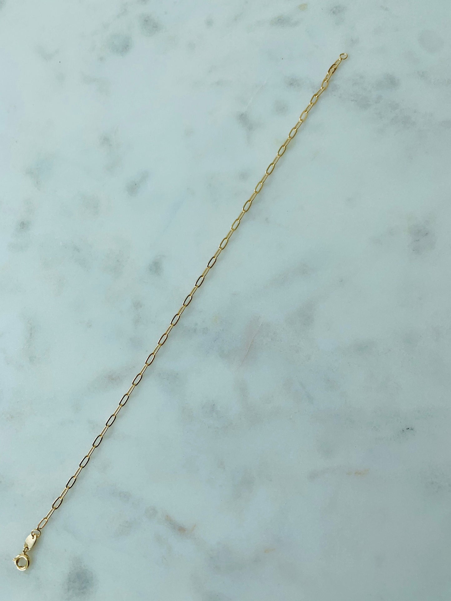 Gold Filled 2.5mm Paperclip Anklet