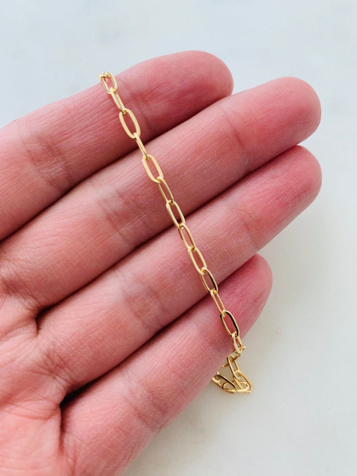 Gold Filled 2.5mm Paperclip Anklet