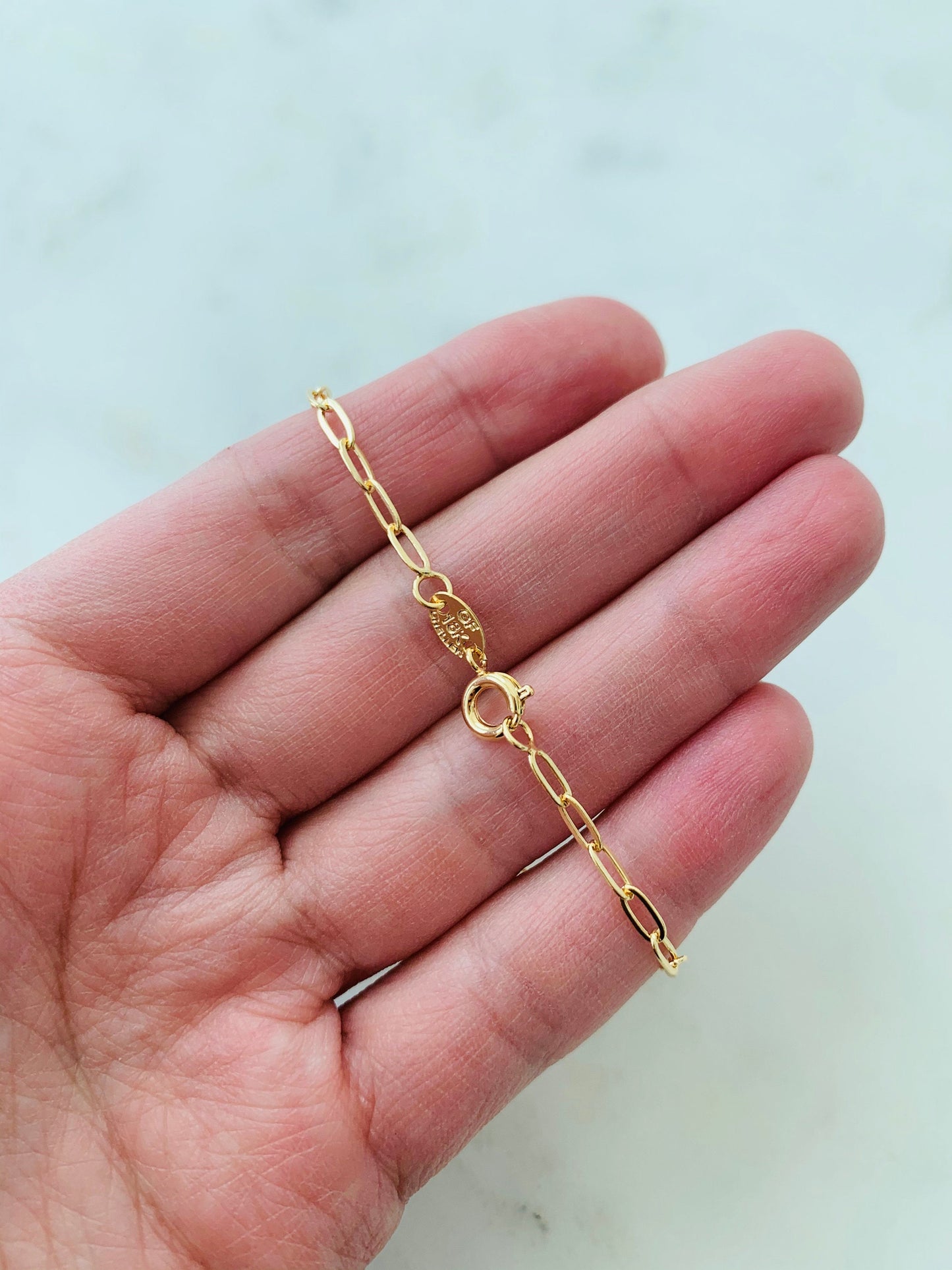 Gold Filled 2.5mm Paperclip Anklet