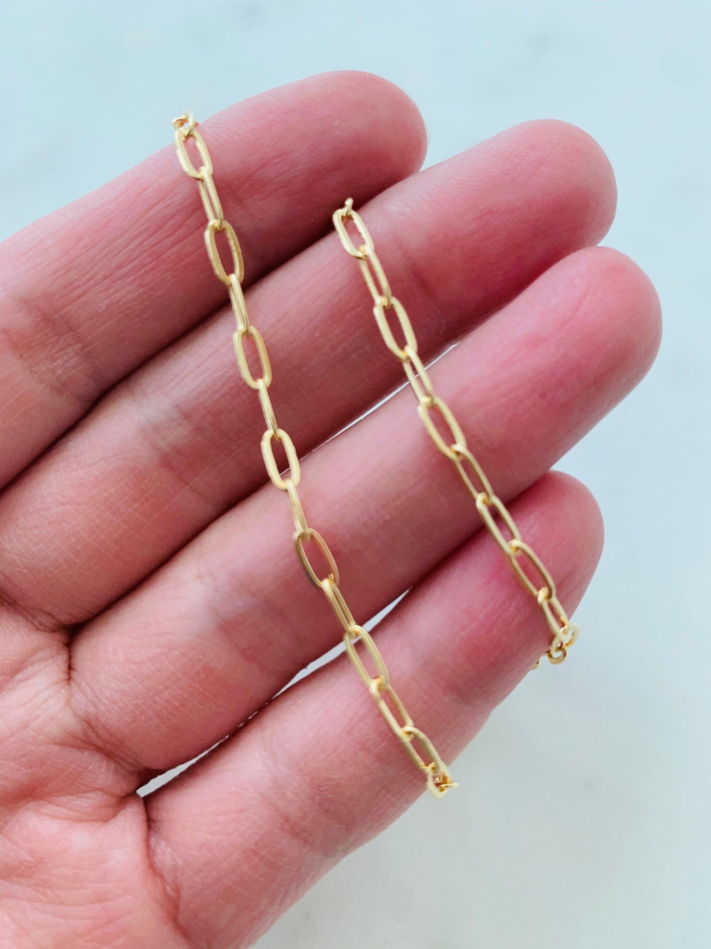 Gold Filled 2.5mm Paperclip Anklet