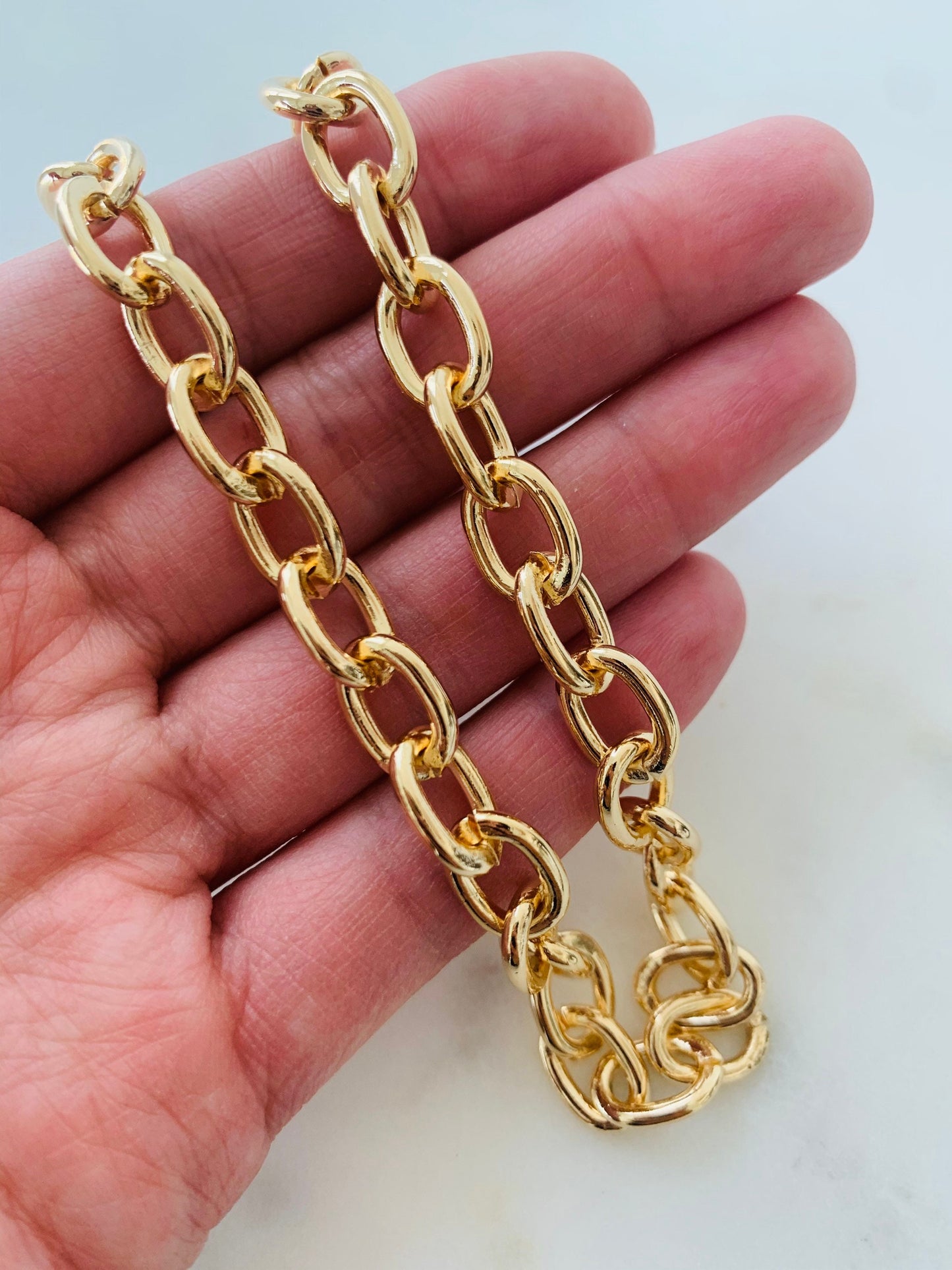 Gold Filled 8mm Hollow Cable Necklace