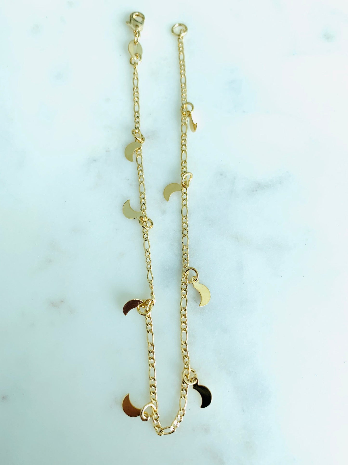 Gold Filled Moon Charm Anklet