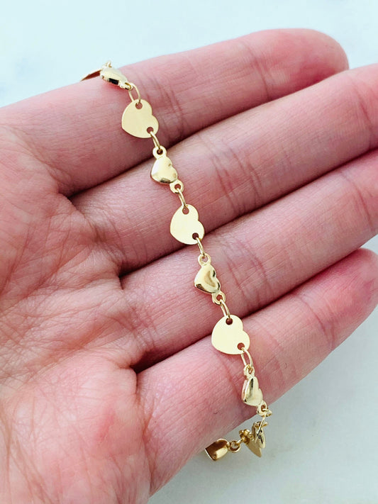 Gold Filled 6mm Heart Anklet