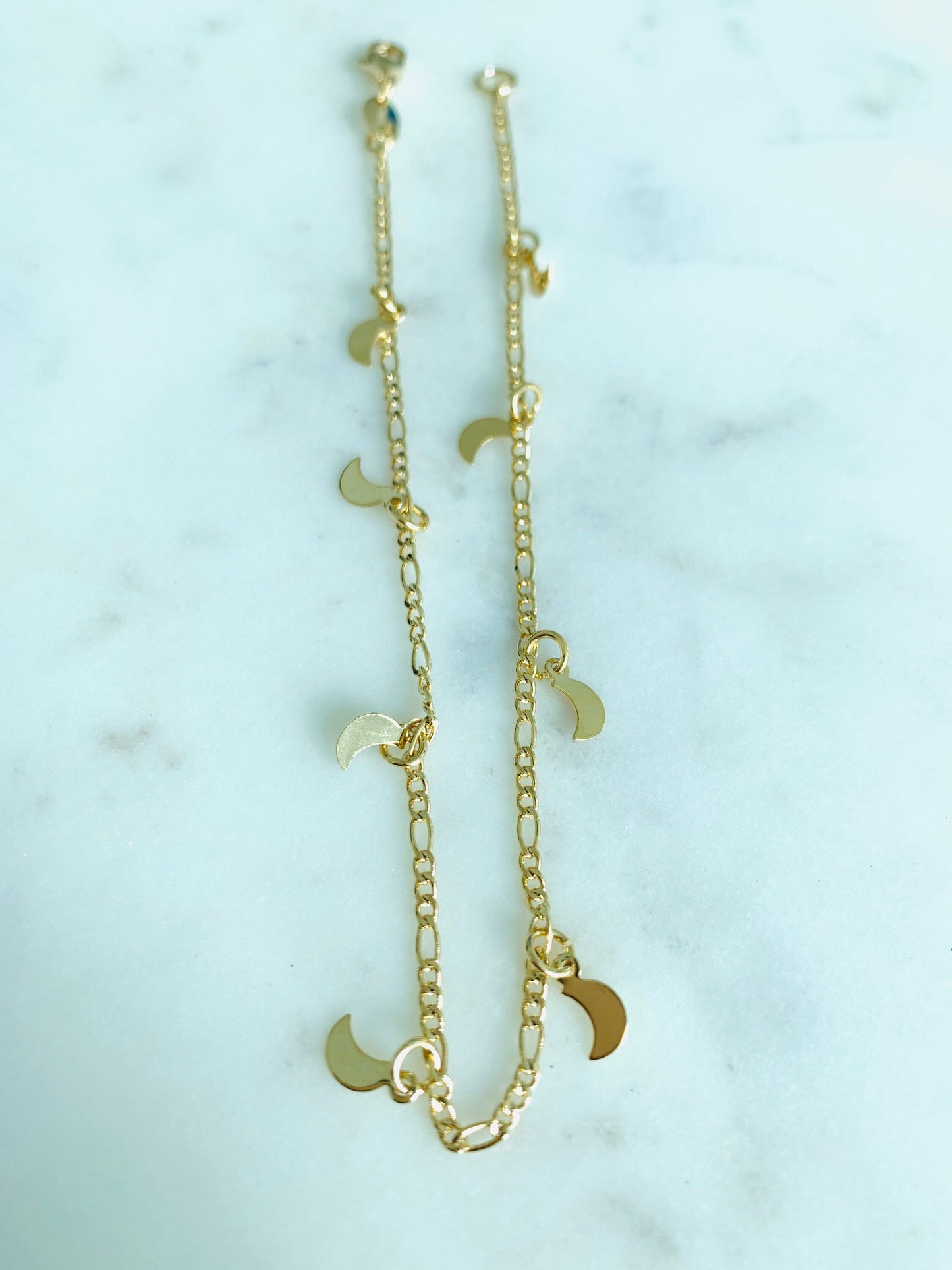 Gold Filled Moon Charm Anklet