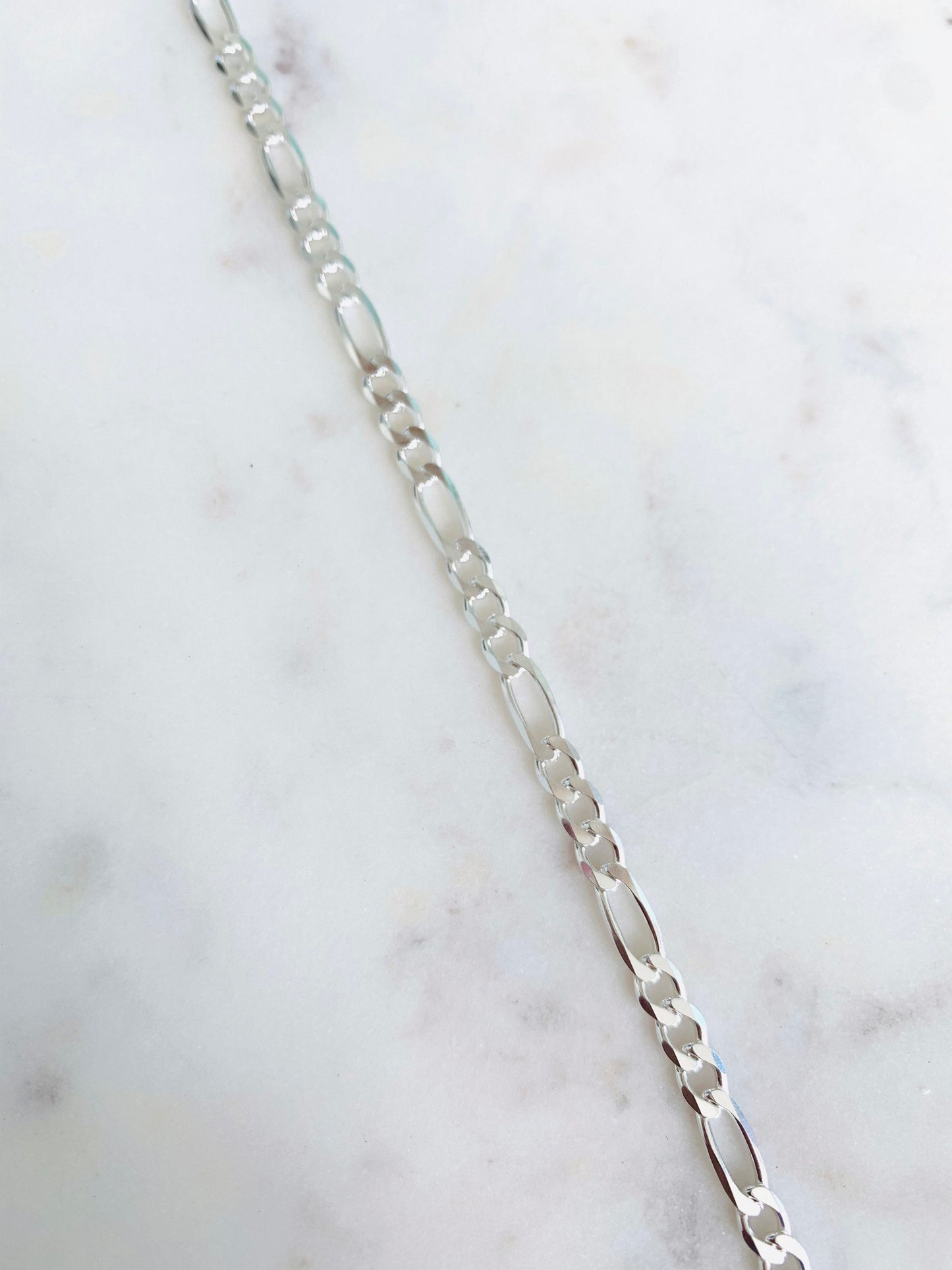 Sterling Silver 5mm Figaro Anklet