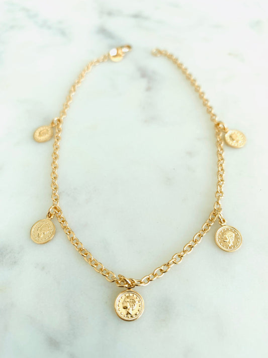 Gold Filled Coin Anklet