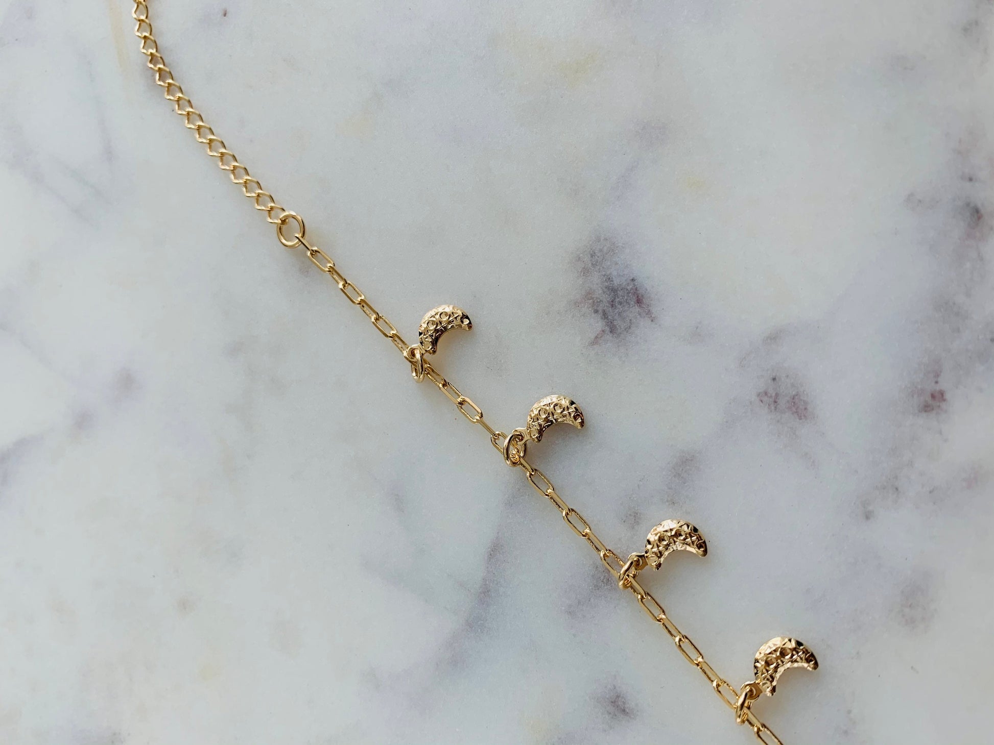 18kt Gold Filled Anklet, Moon Charm Anklet, Chain Anklet, Gold Ankle Bracelet, Dainty Chain Anklet, Chain Ankle Bracelet, Moon Anklet