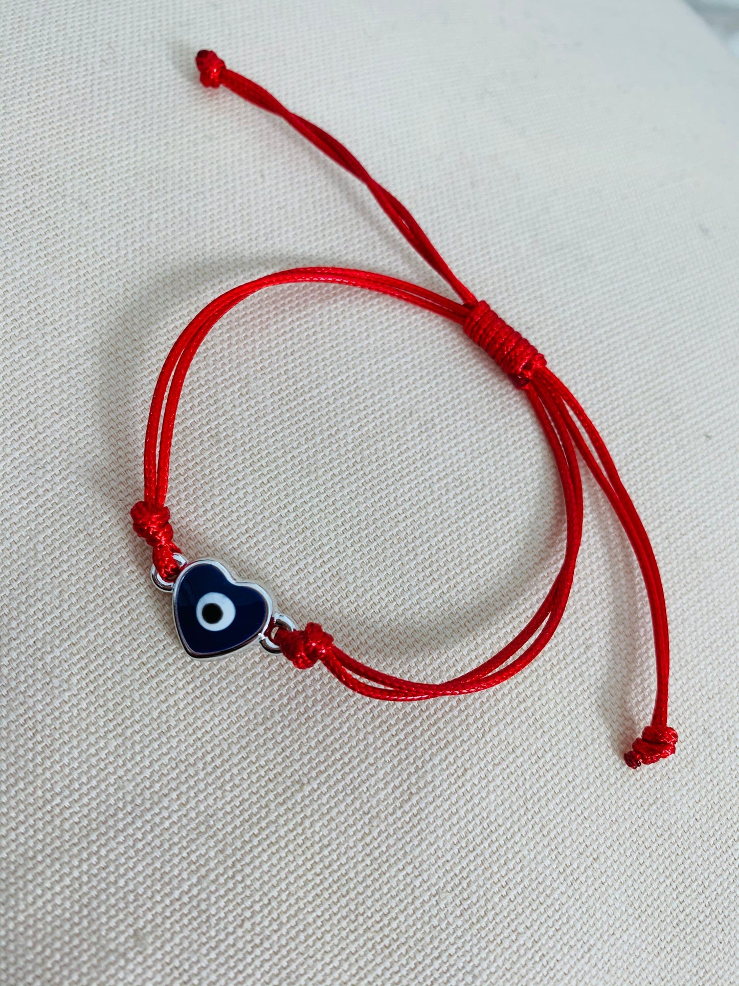 Heart Evil Eye Macrame Bracelet