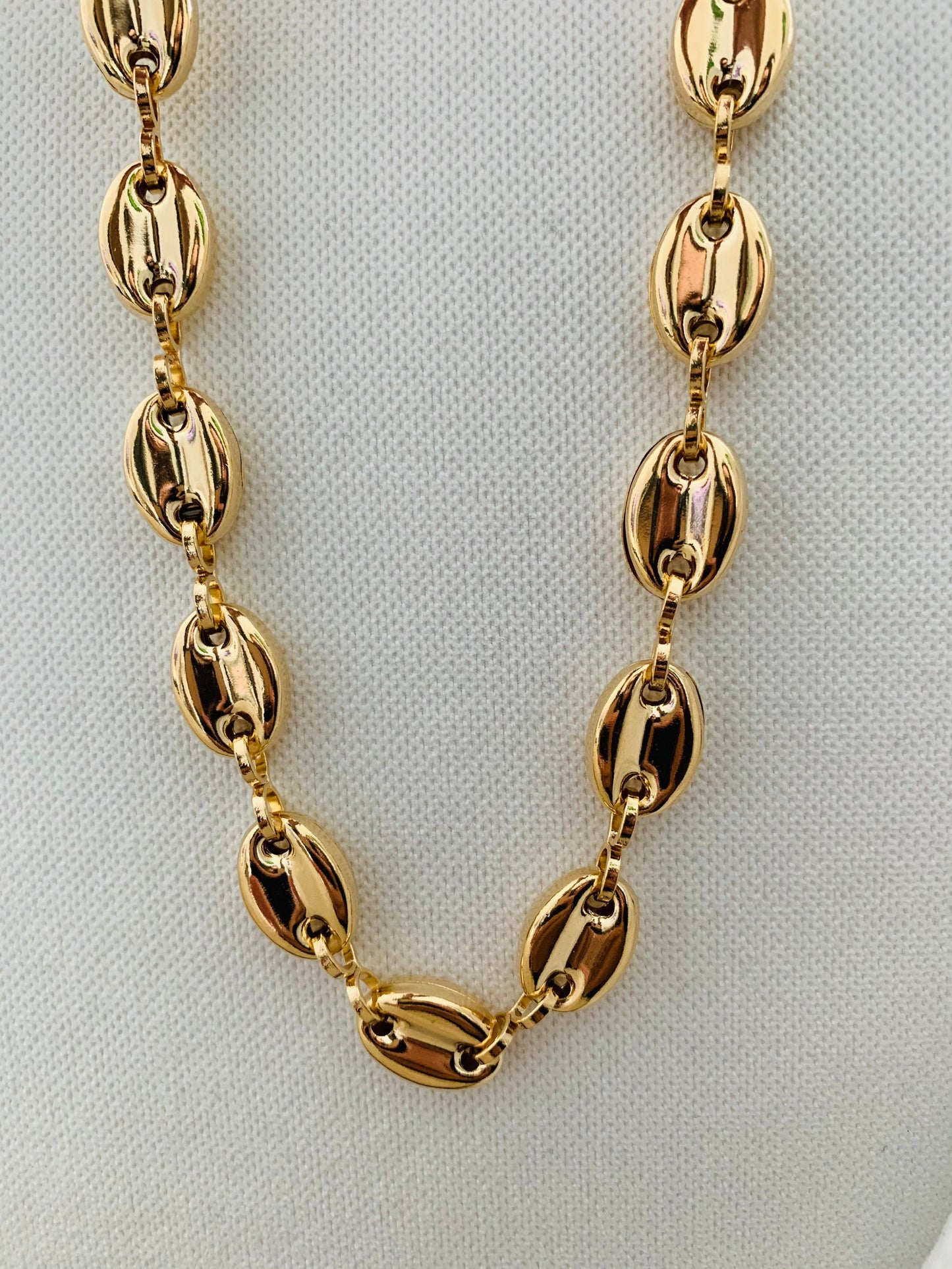 Gold Filled 12mm Puff Necklace