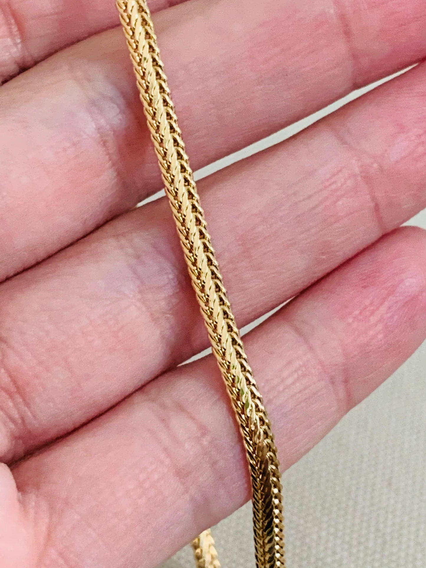 Gold Filled 3mm Textured Herringbone Anklet