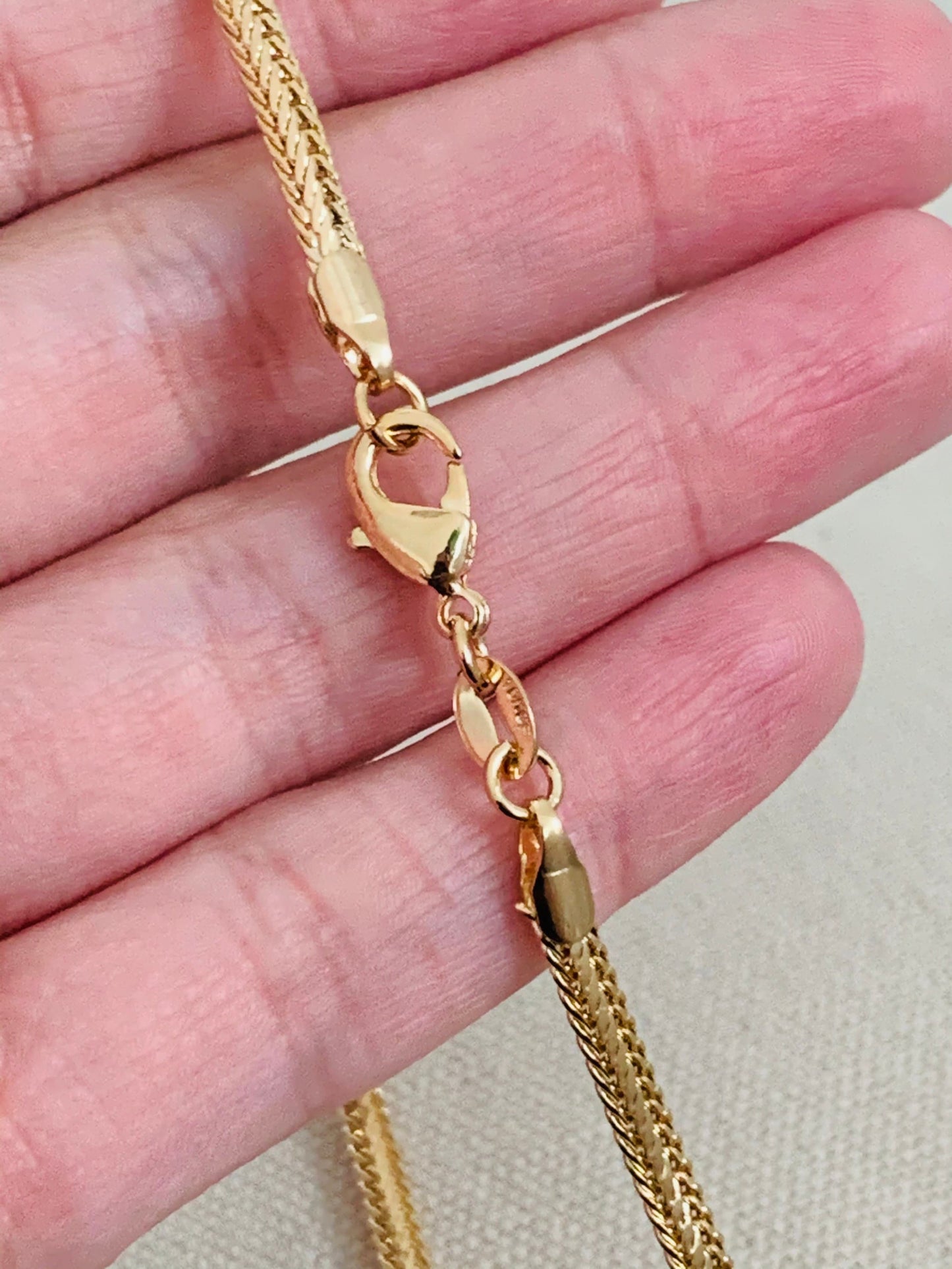 Gold Filled 3mm Textured Herringbone Anklet