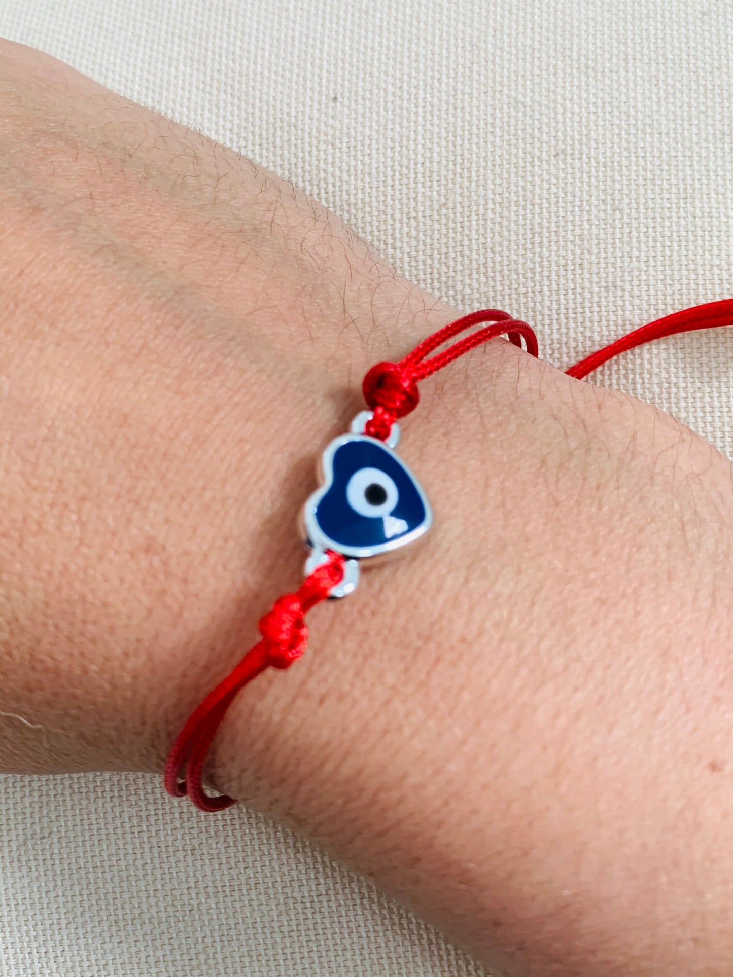 Heart Evil Eye Macrame Bracelet