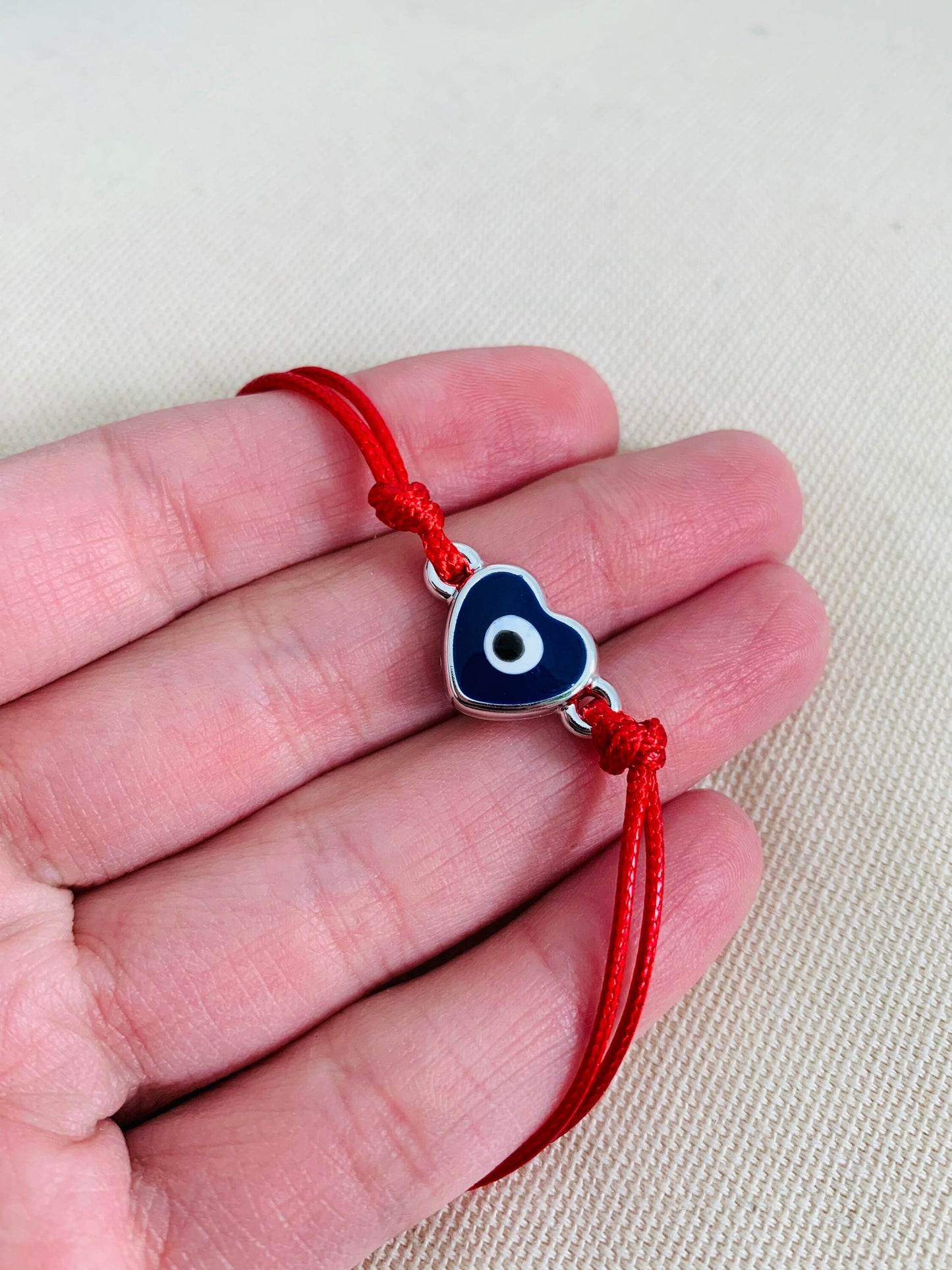 Heart Evil Eye Macrame Bracelet