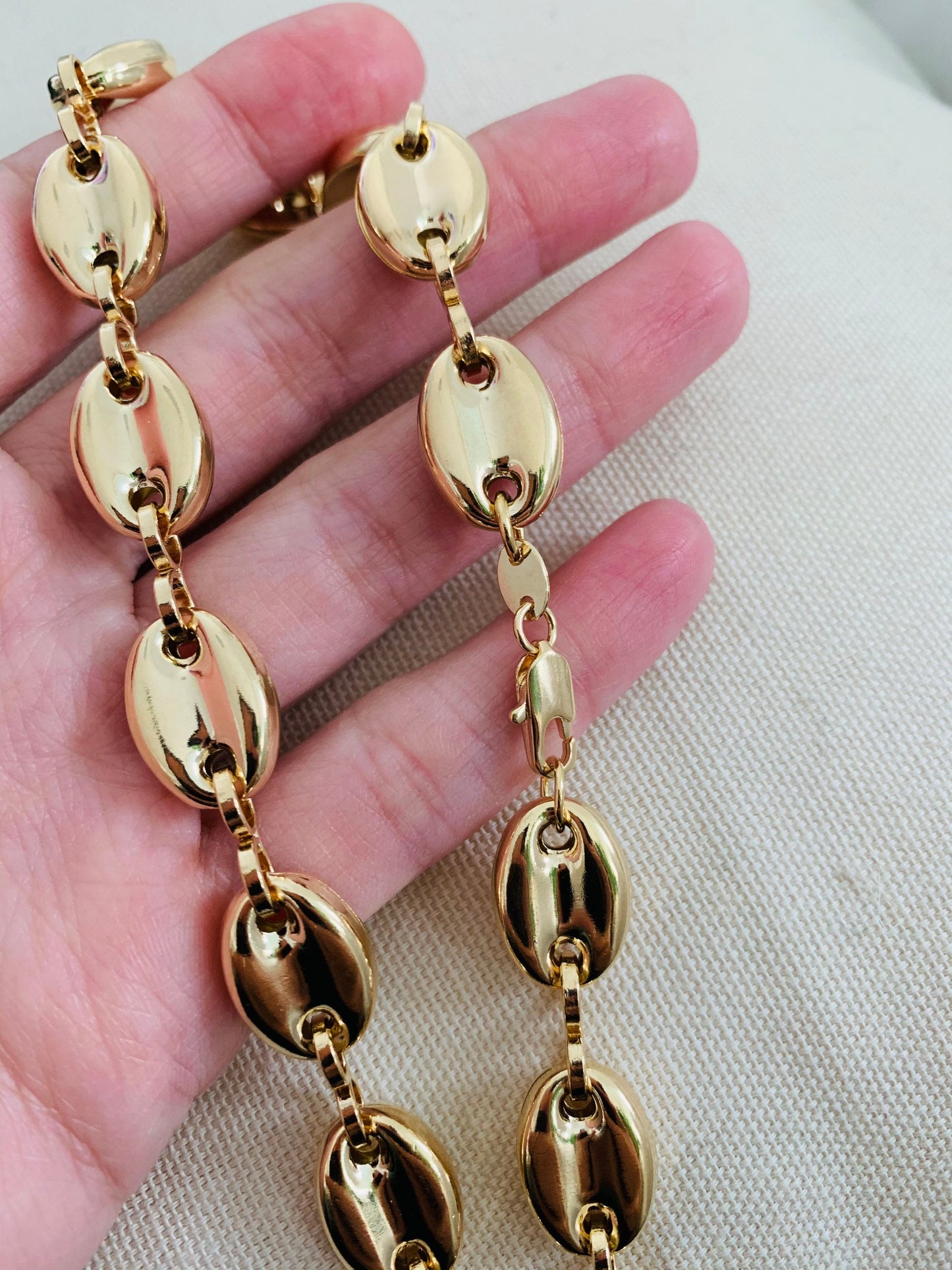 Gold Filled 12mm Puff Necklace