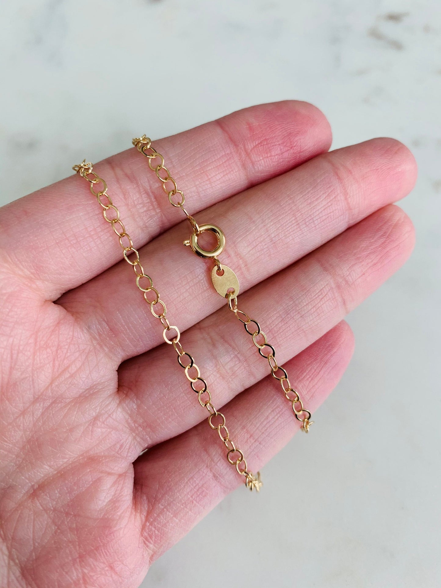 Gold Filled 2mm Cable Link Necklace