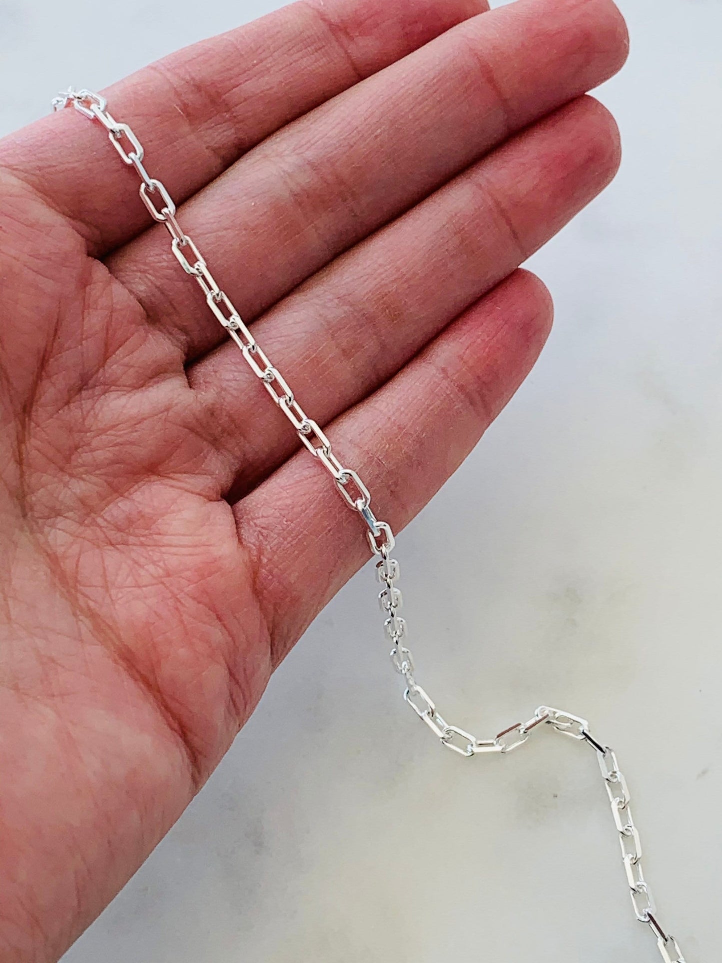 Sterling Silver 3mm Paperclip Anklet