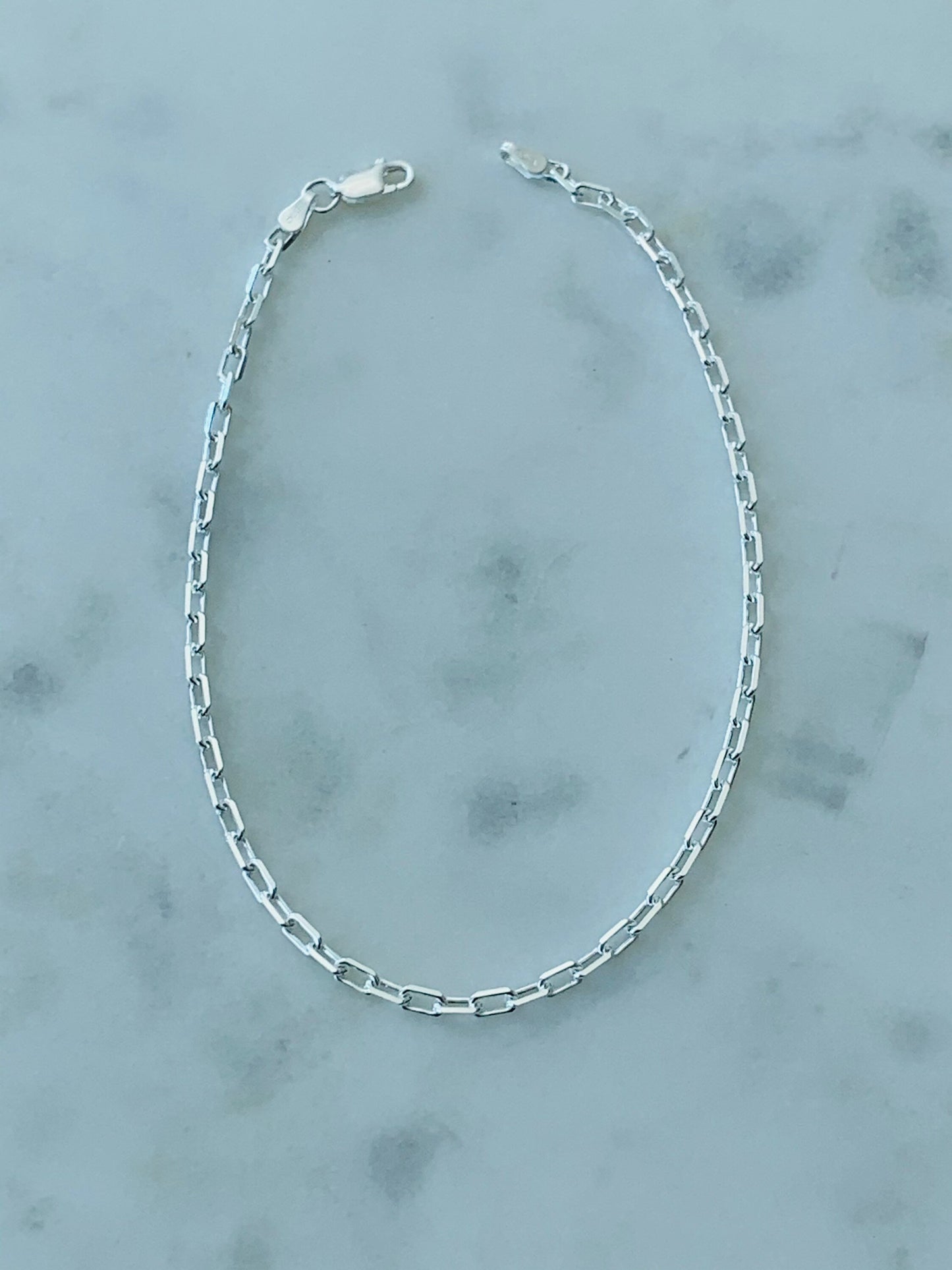 Sterling Silver 3mm Paperclip Anklet