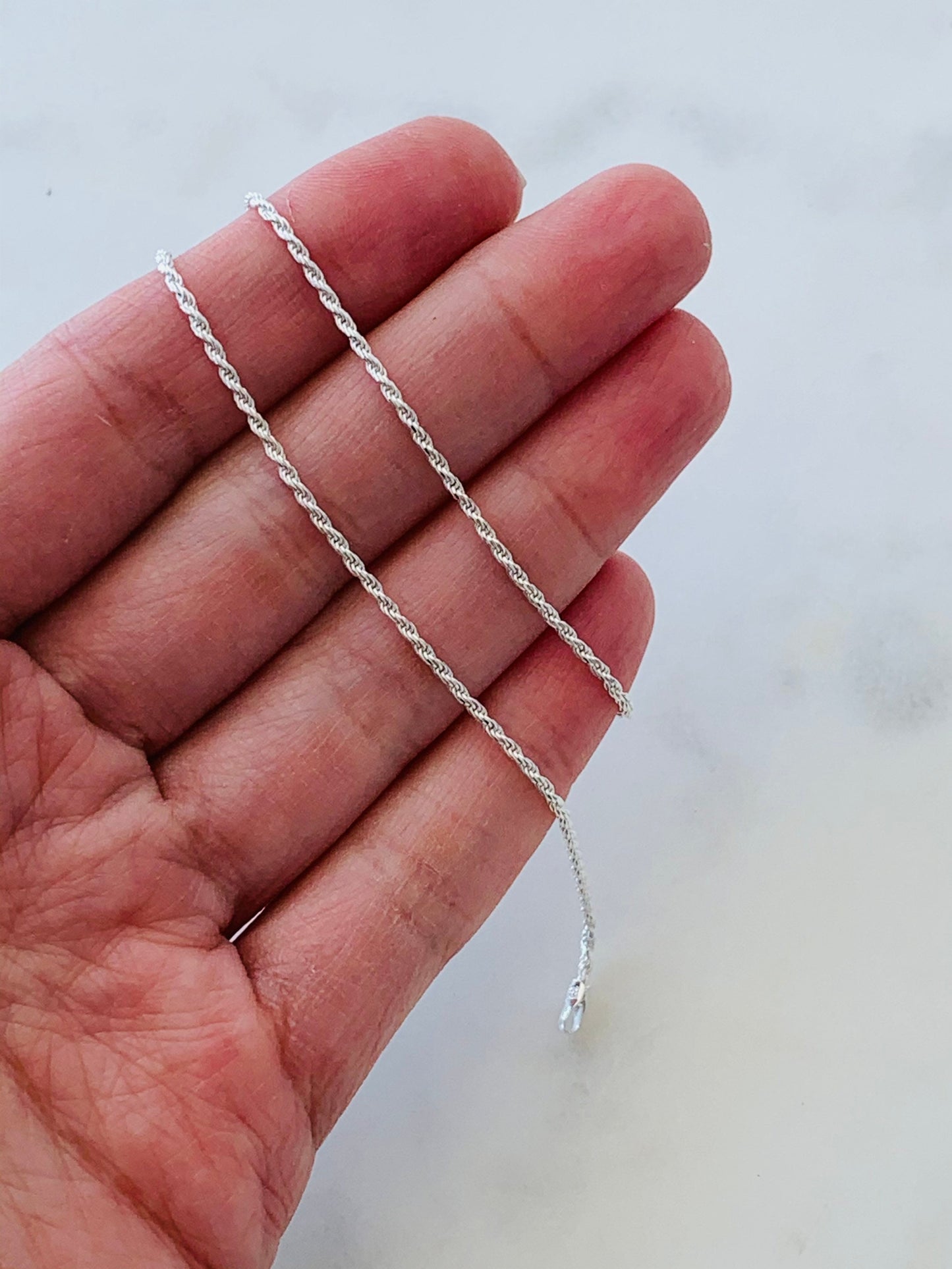 Sterling Silver 1mm Rope Anklet