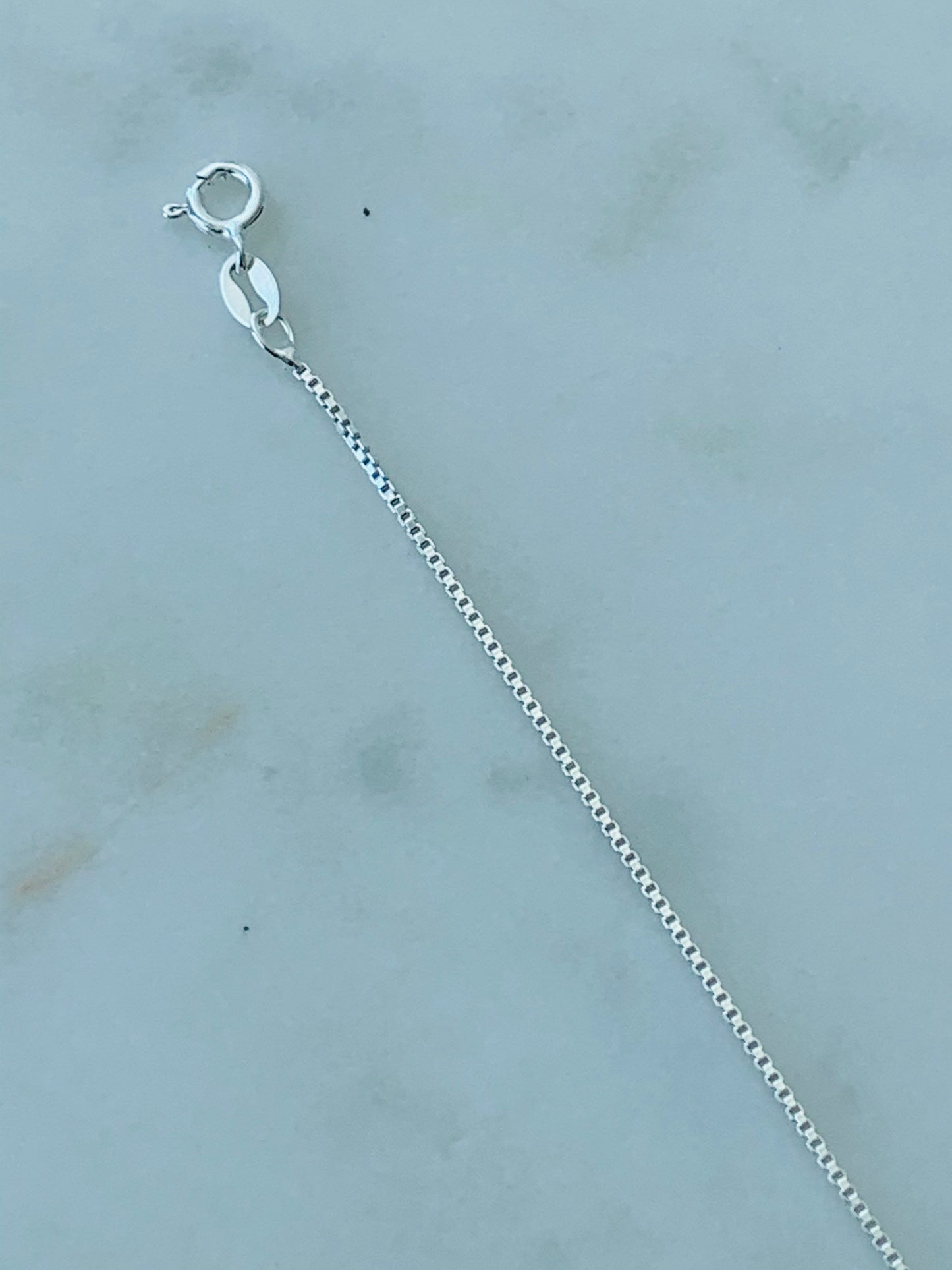 Sterling Silver 1mm Box Anklet