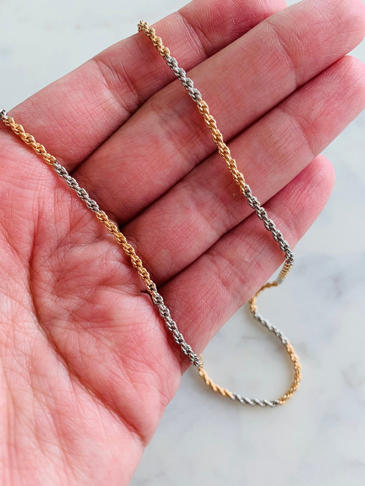 Two Tone 2mm Rope Necklace