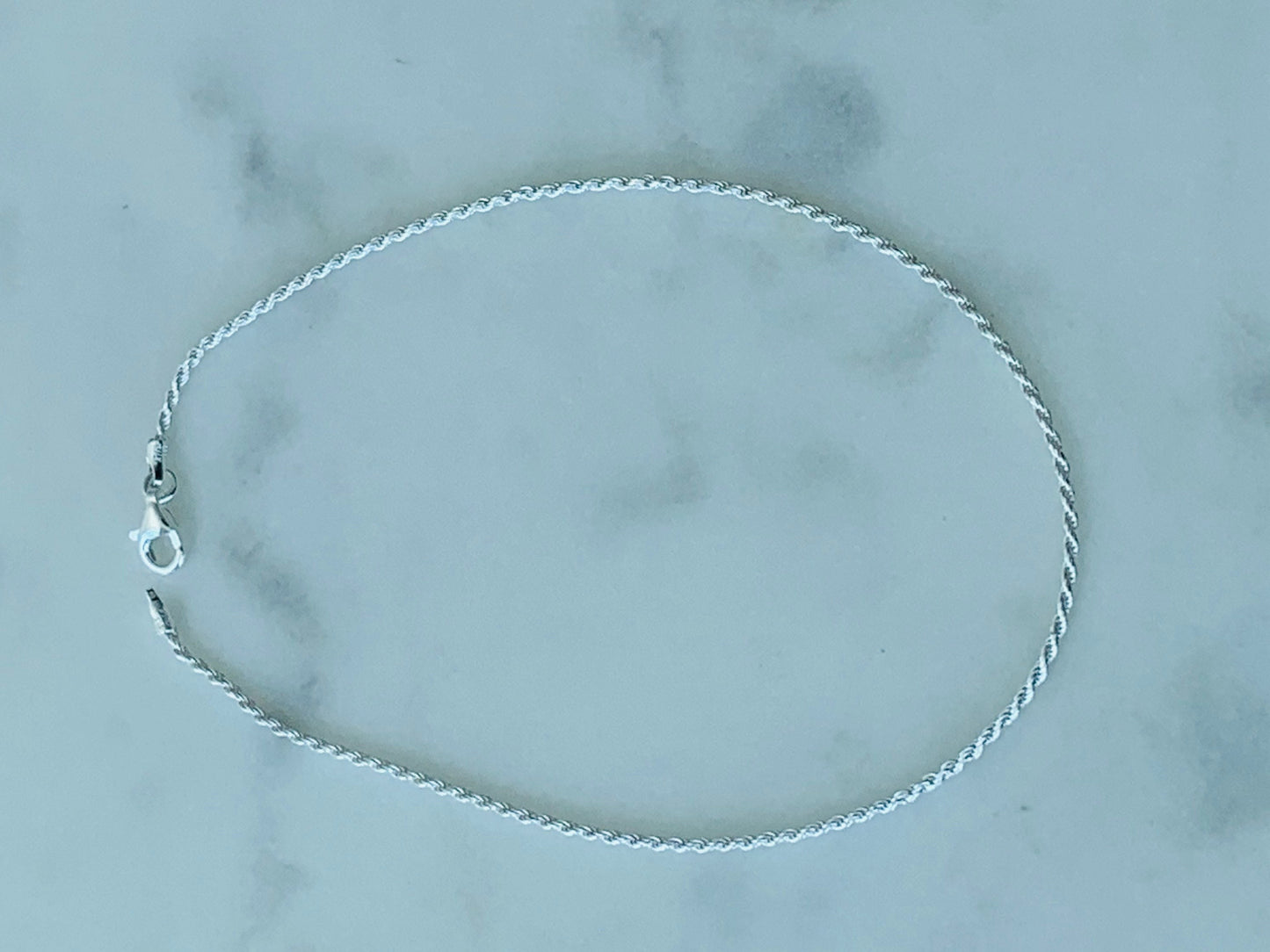 Sterling Silver 1mm Rope Anklet