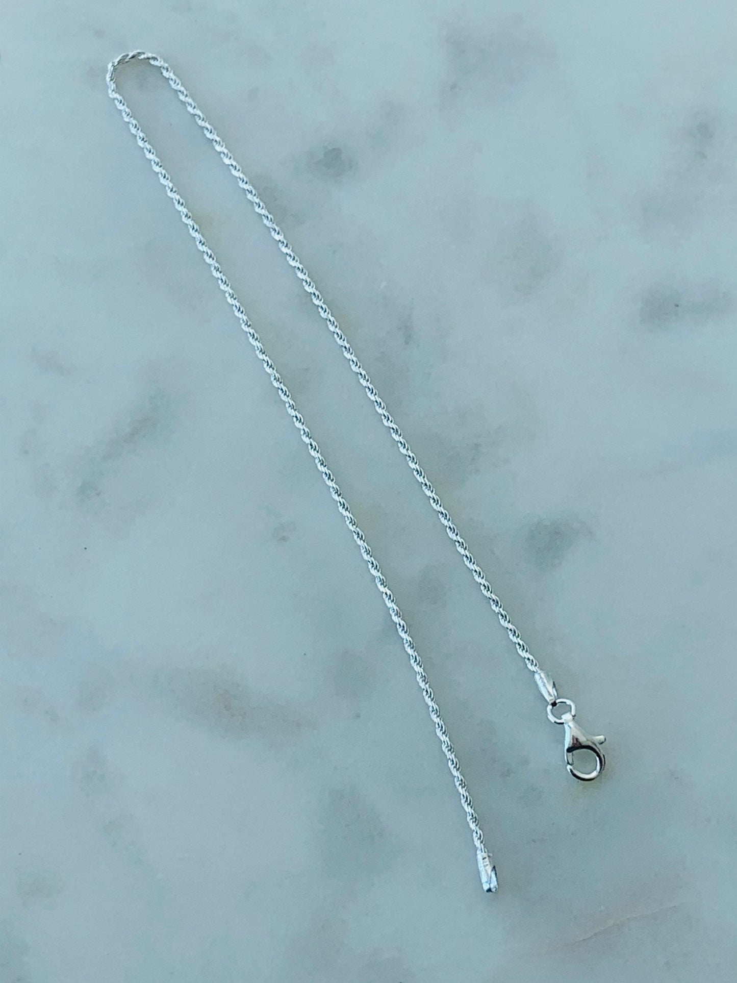 Sterling Silver 1mm Rope Anklet