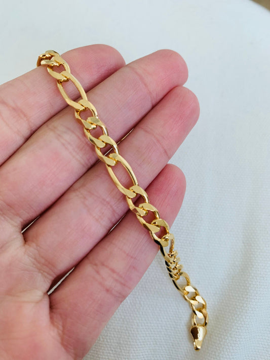 Gold Filled 6mm Figaro Bracelet