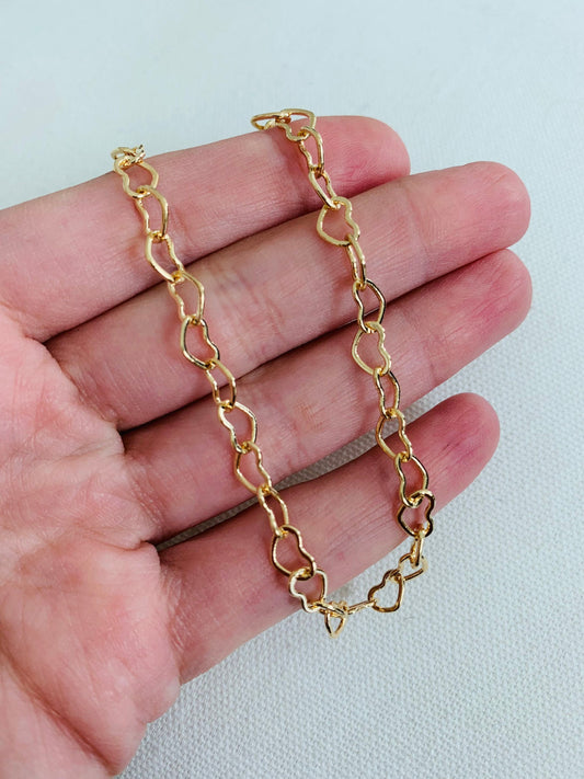 Gold Filled 6mm Heart Anklet