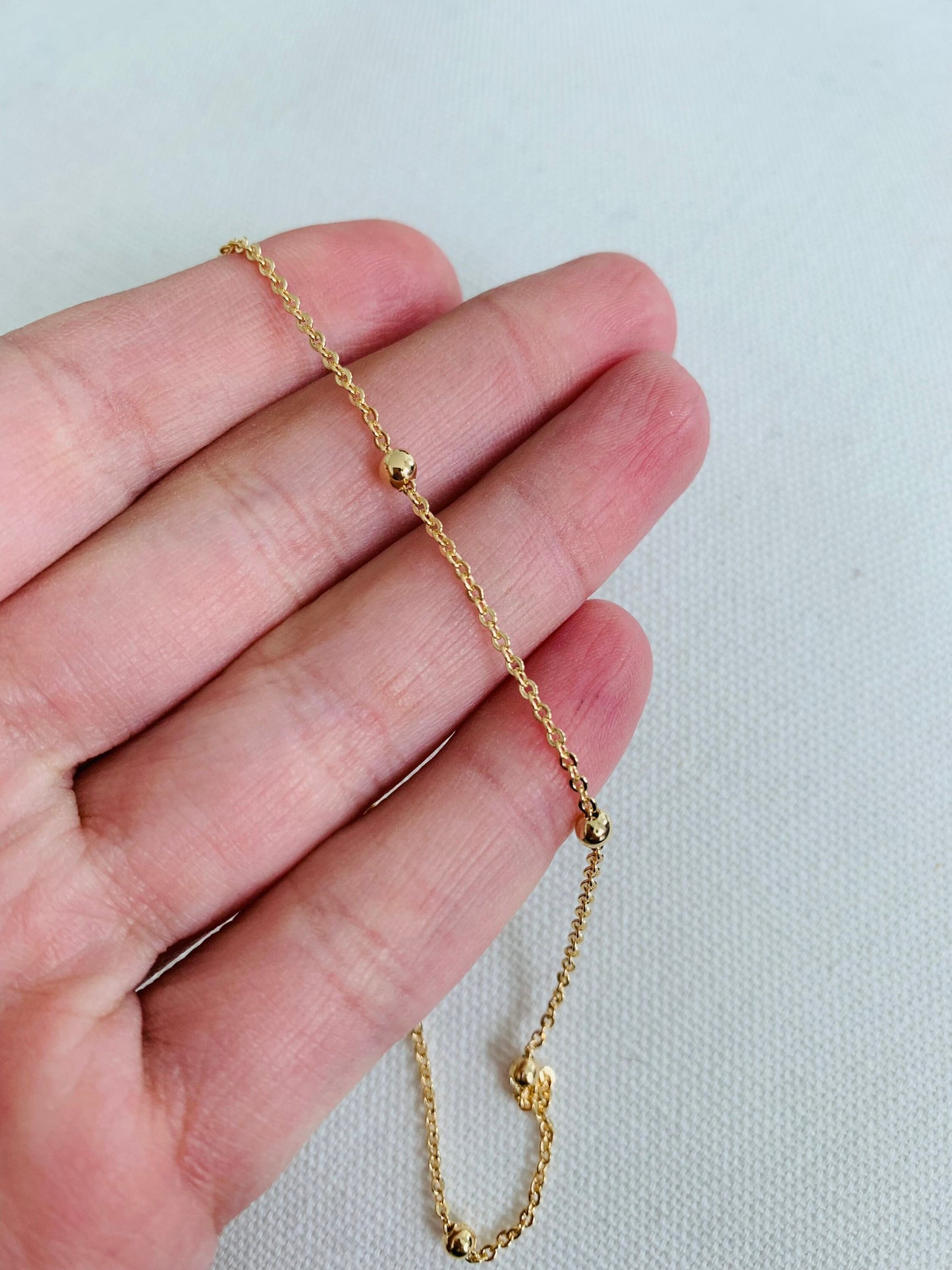 Gold Filled Cable Ball Anklet