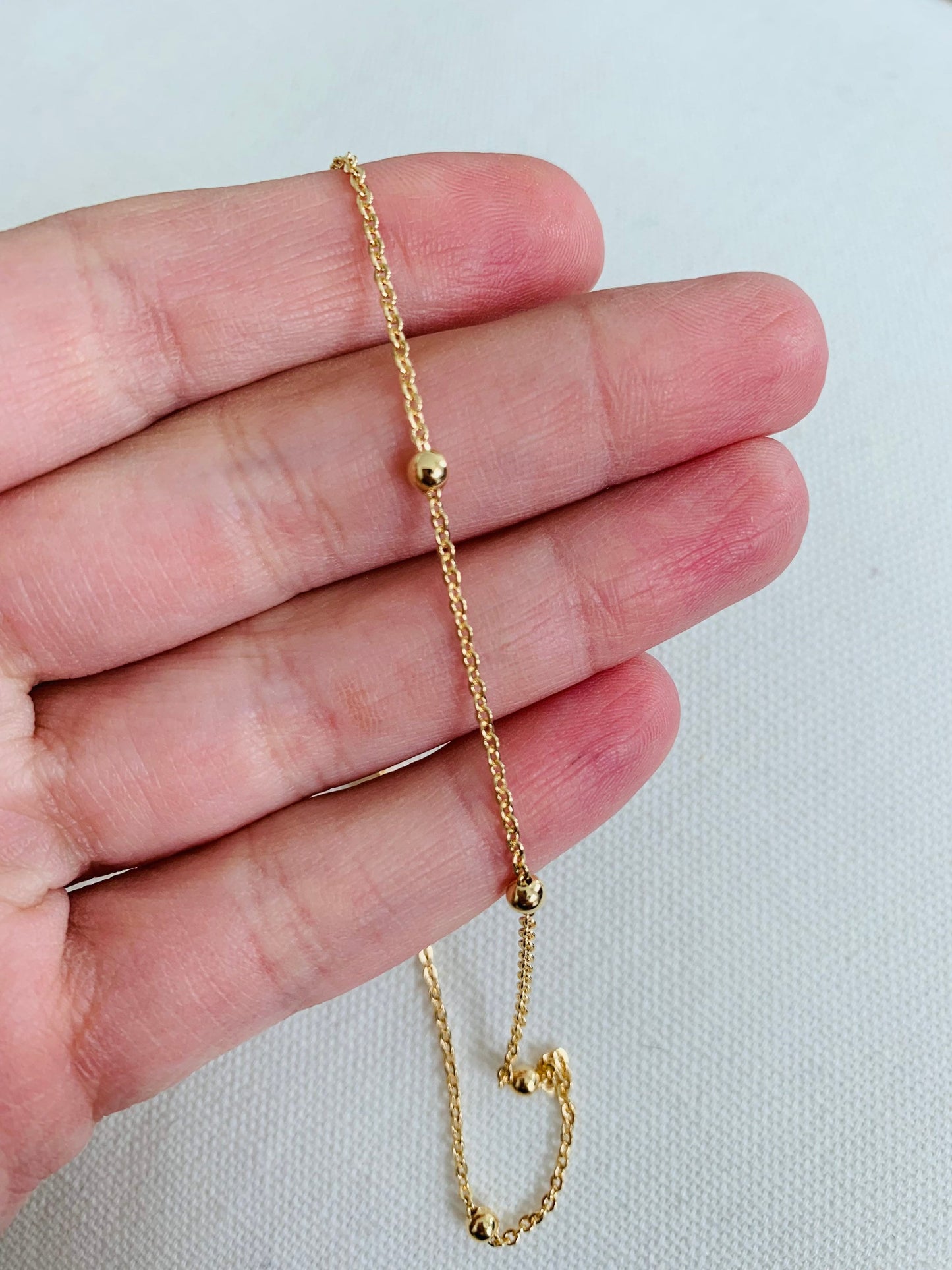 Gold Filled Cable Ball Anklet