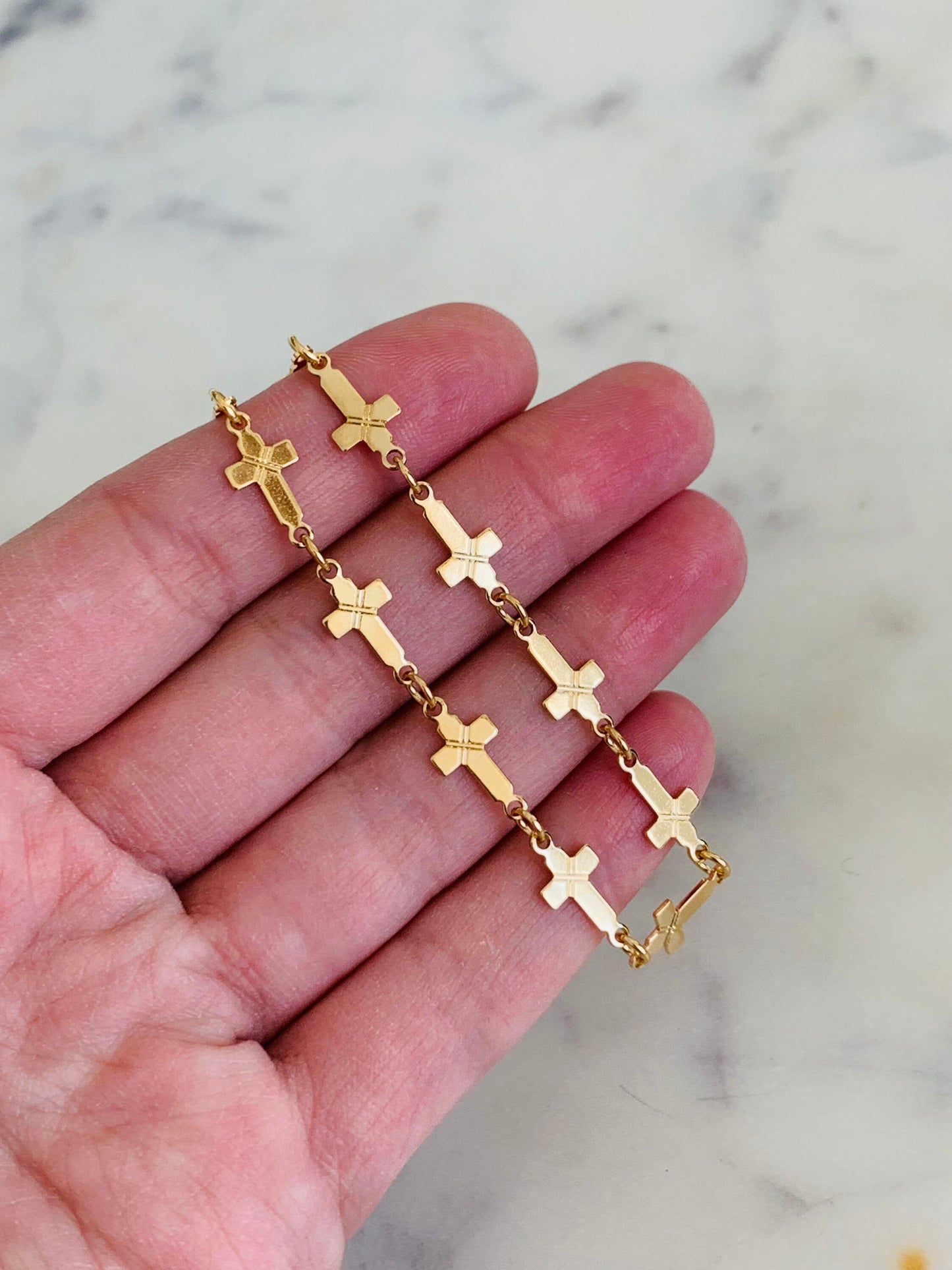 Gold Filled Cross Anklet