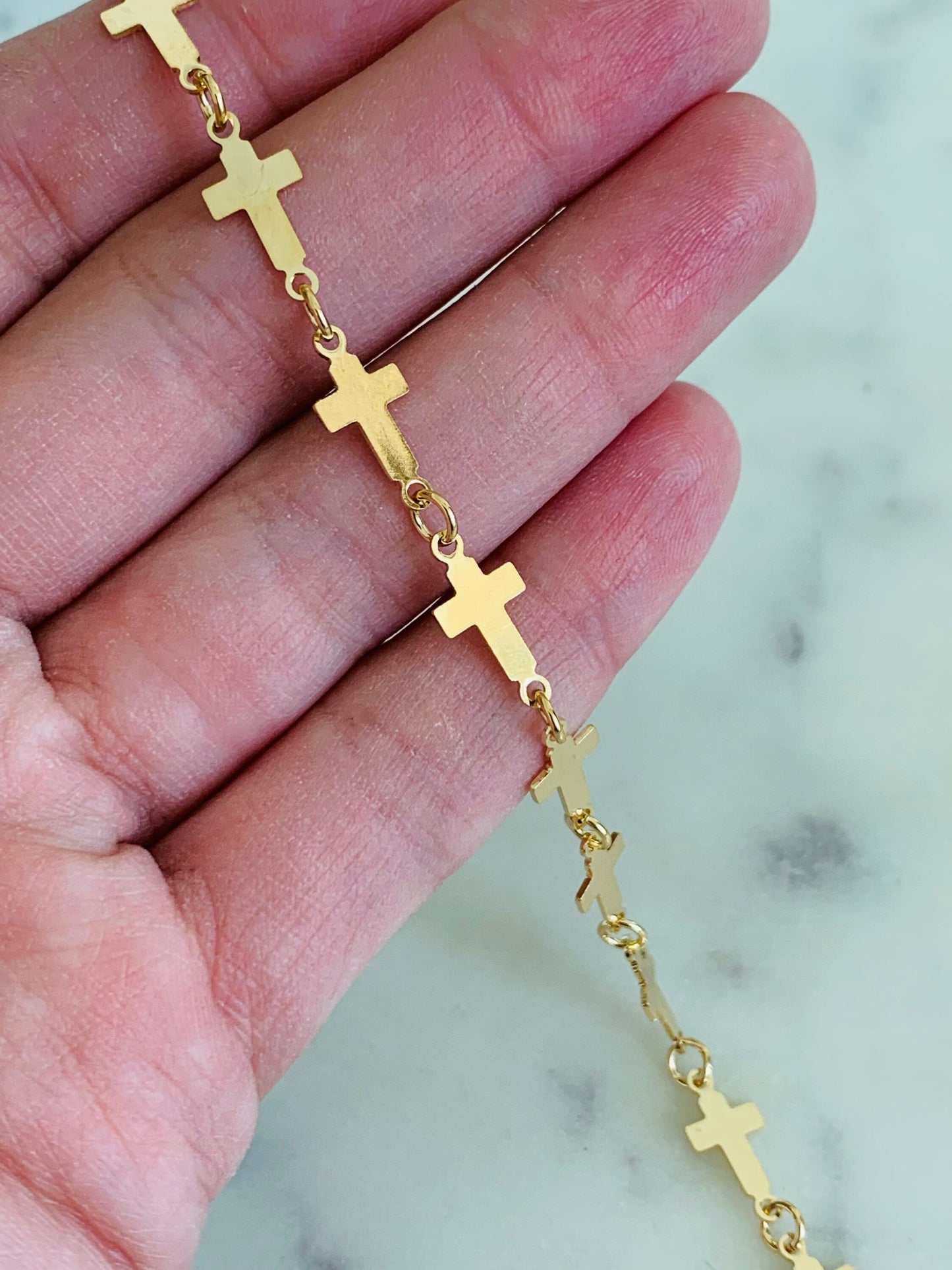 Gold Filled Cross Anklet