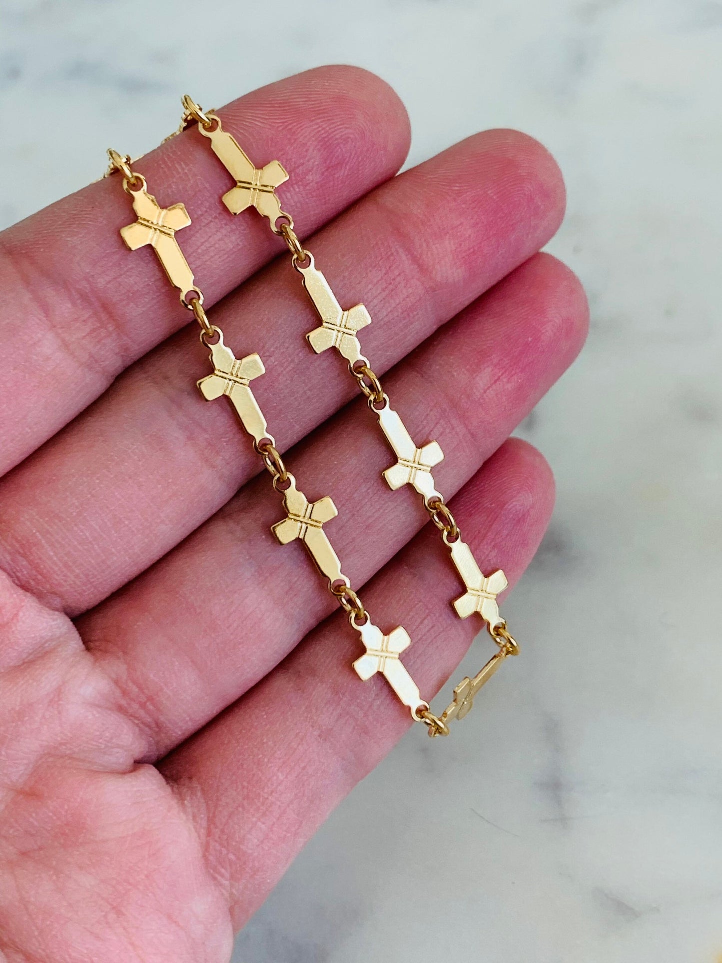 Gold Filled Cross Anklet