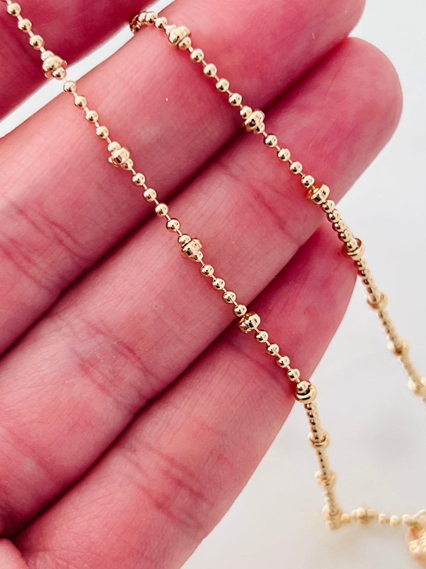 Gold Filled 1mm Ball Chain Anklet