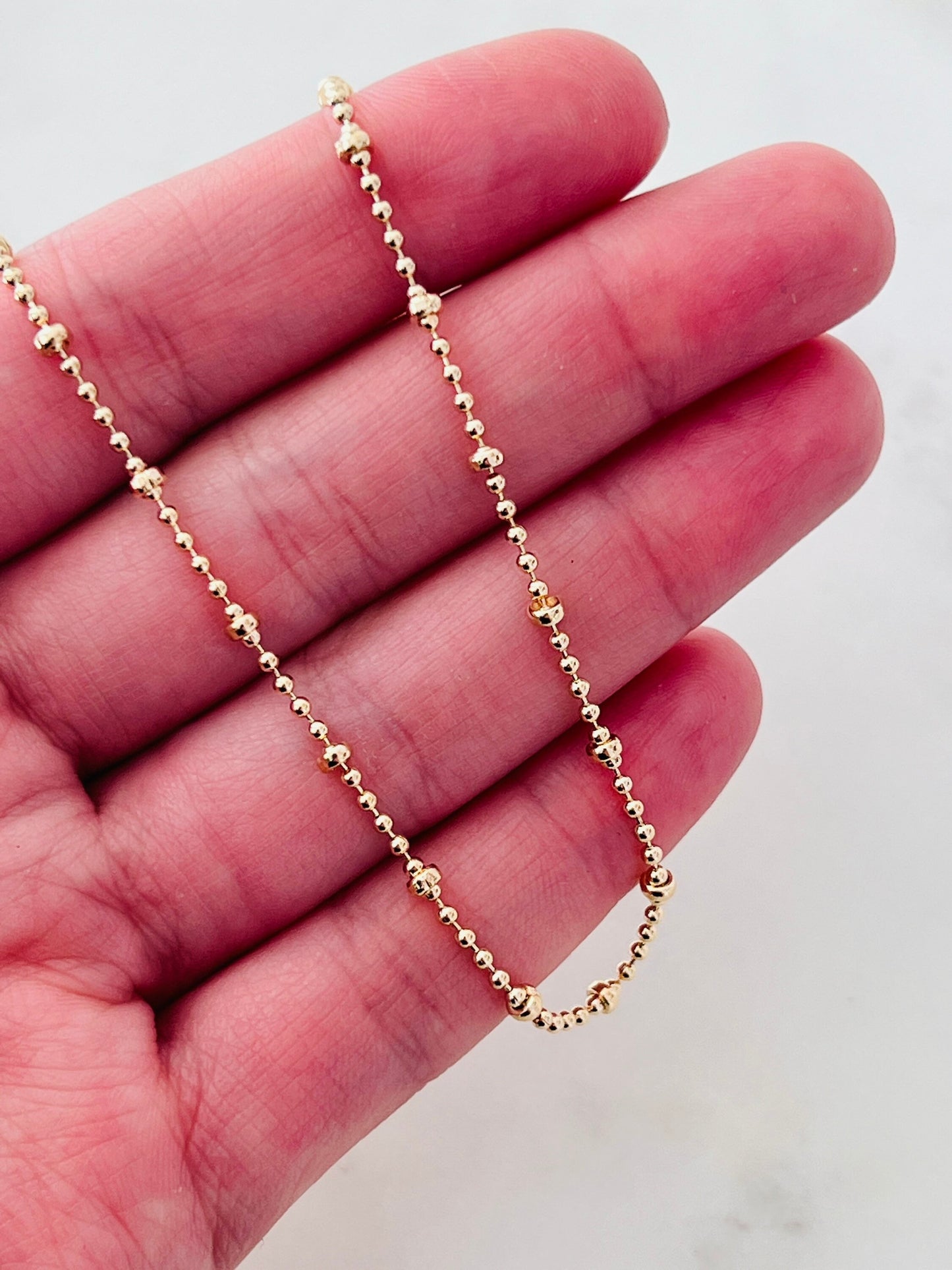 Gold Filled 1mm Ball Chain Anklet