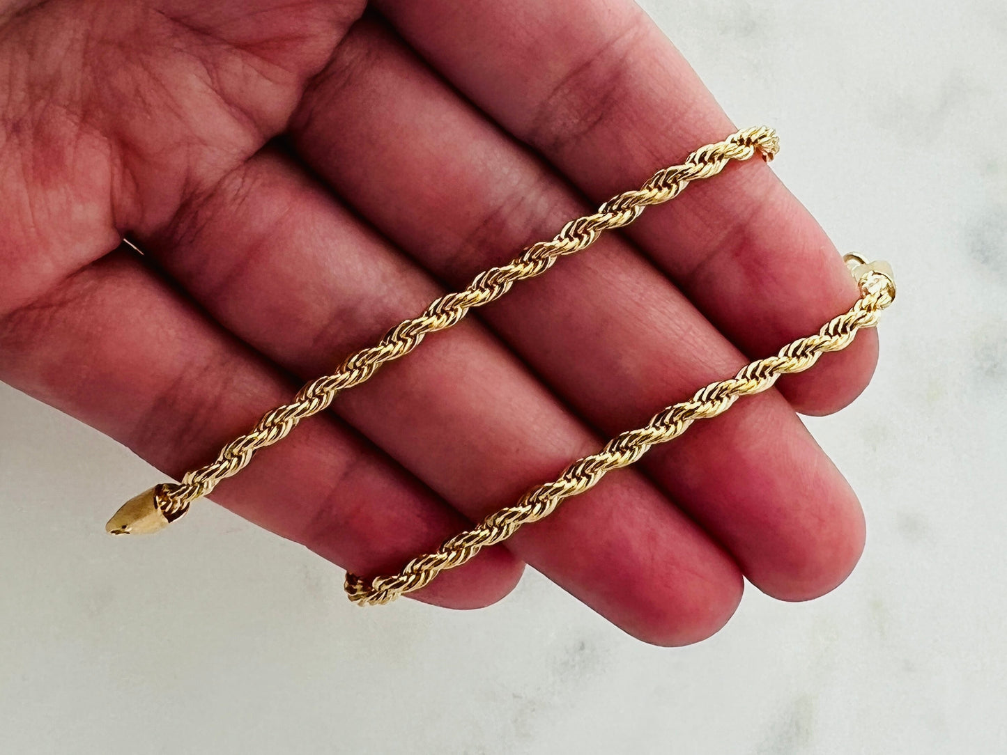 Gold Filled 2mm Rope Anklet