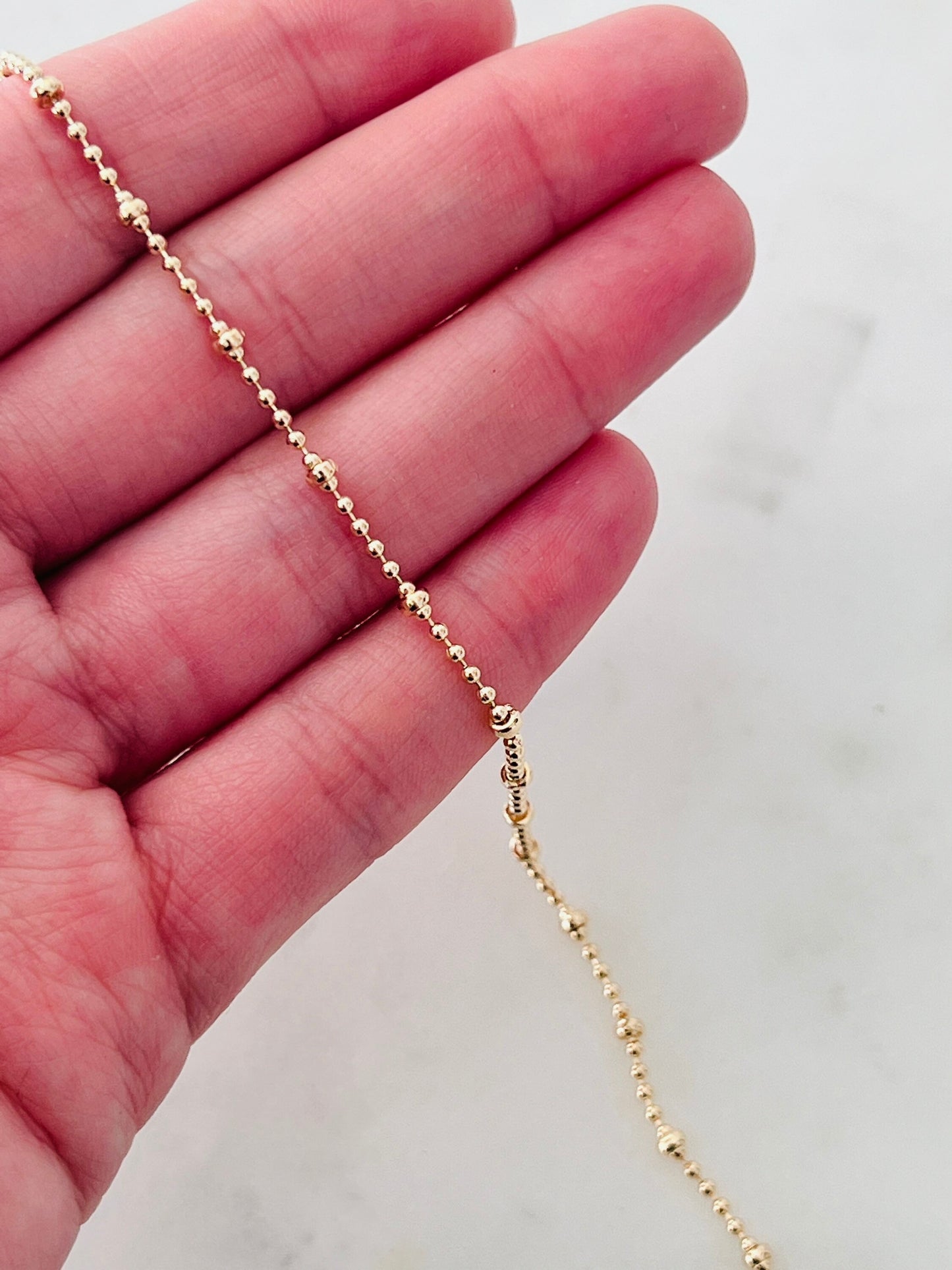 Gold Filled 1mm Ball Chain Anklet