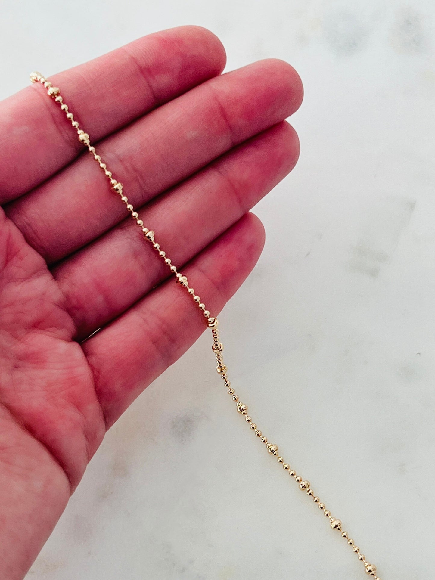 Gold Filled 1mm Ball Chain Anklet