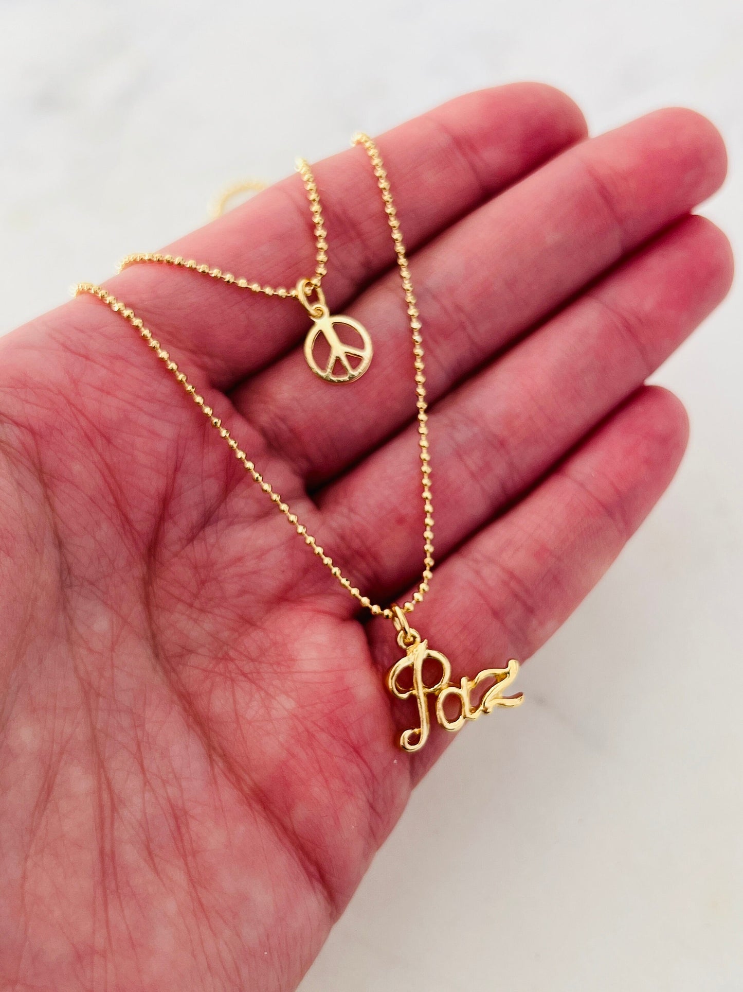 Gold Filled Layered Peace Necklace