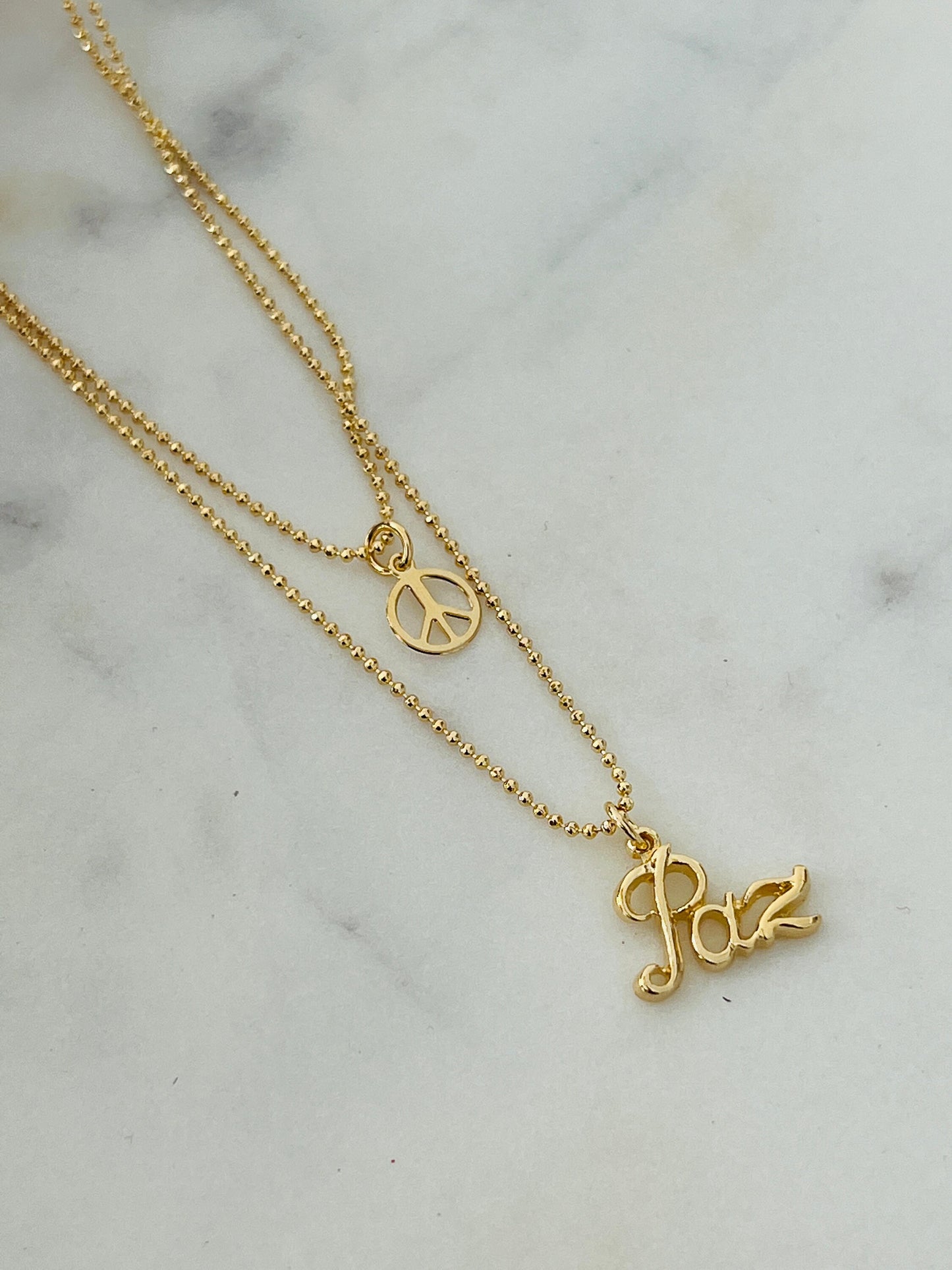 Gold Filled Layered Peace Necklace