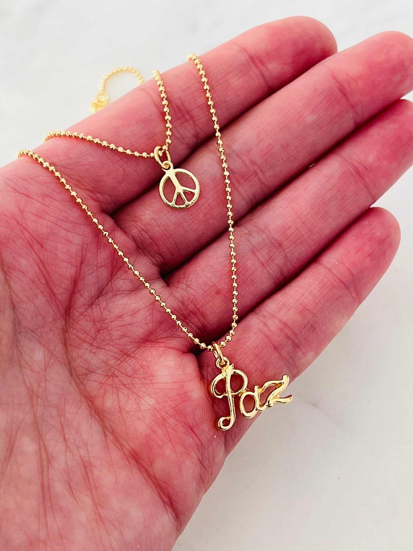 Gold Filled Layered Peace Necklace